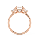 Emerald Three Stone Lab Grown Diamond Engagement Ring