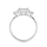 Emerald Three Stone Lab Grown Diamond Engagement Ring