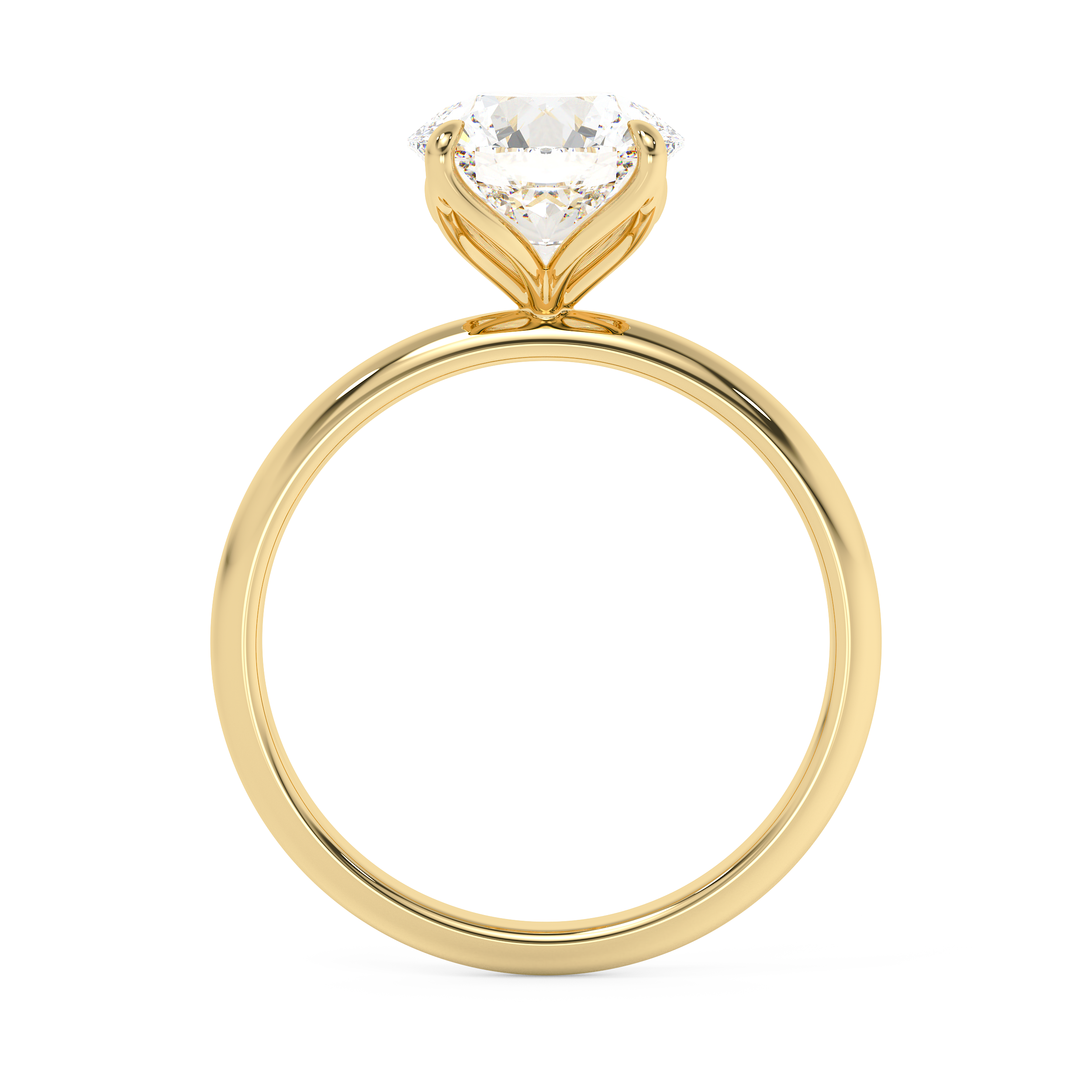 Round Solitaire Lab Grown Diamond Engagement Ring