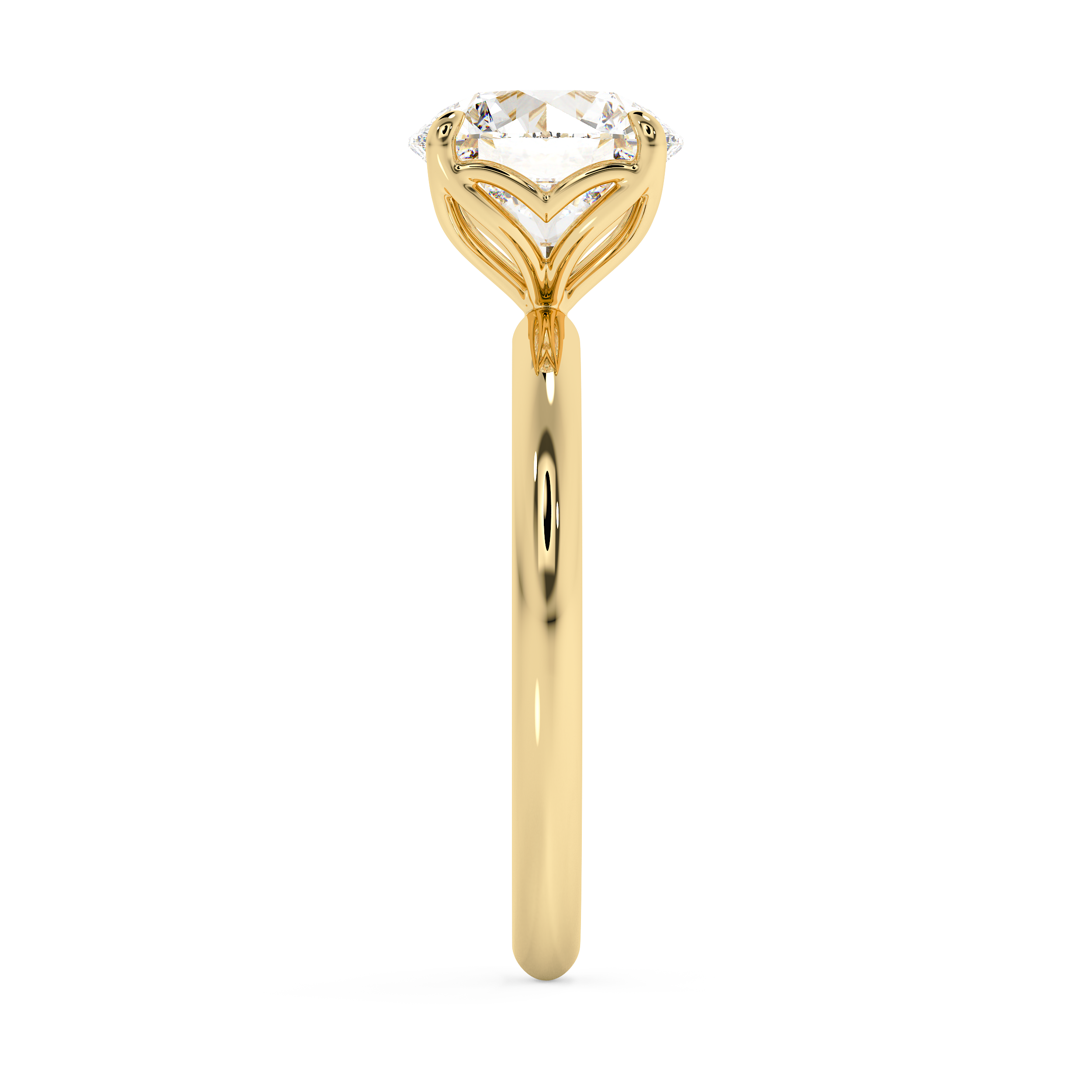 Round Solitaire Lab Grown Diamond Engagement Ring