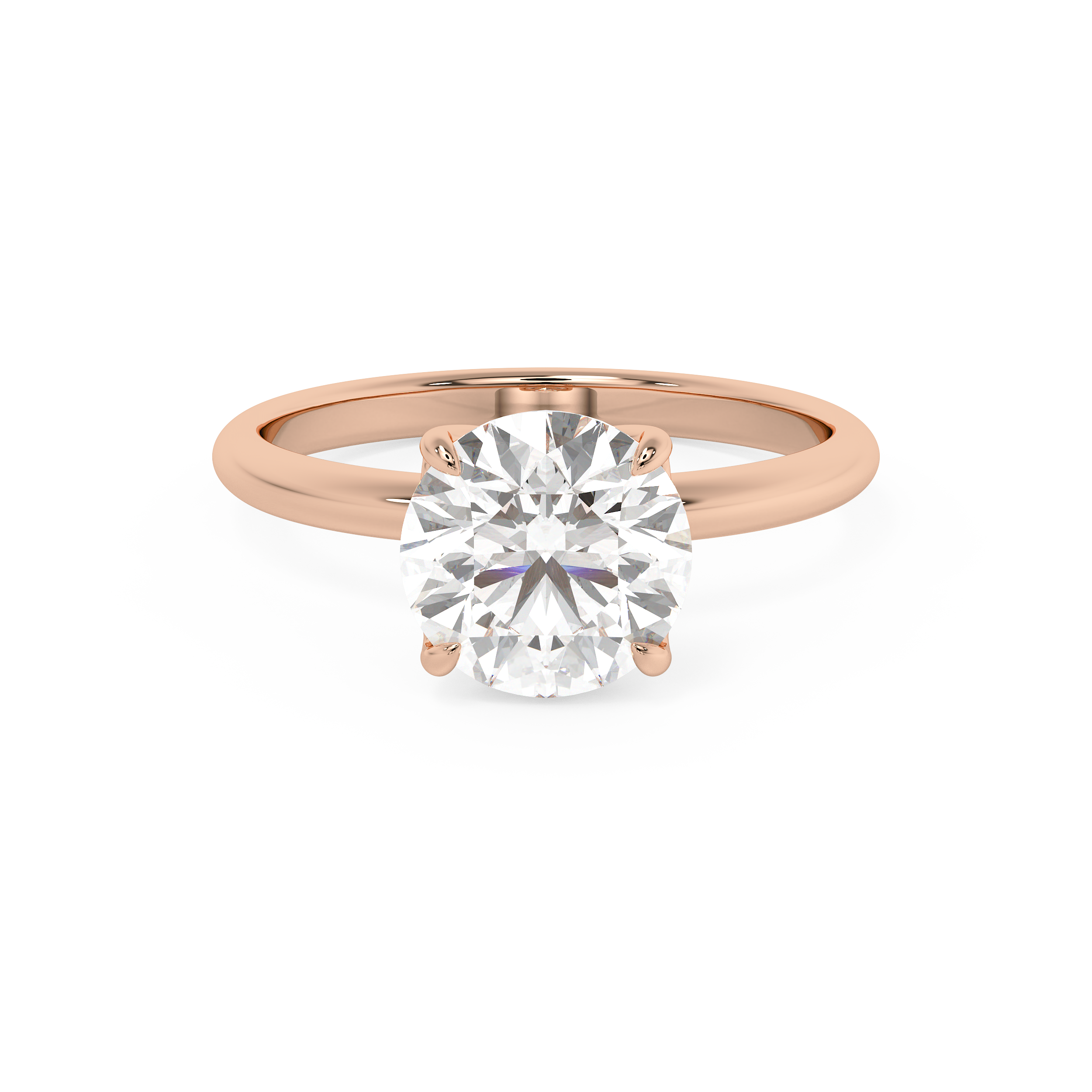 Round Solitaire Lab Grown Diamond Engagement Ring