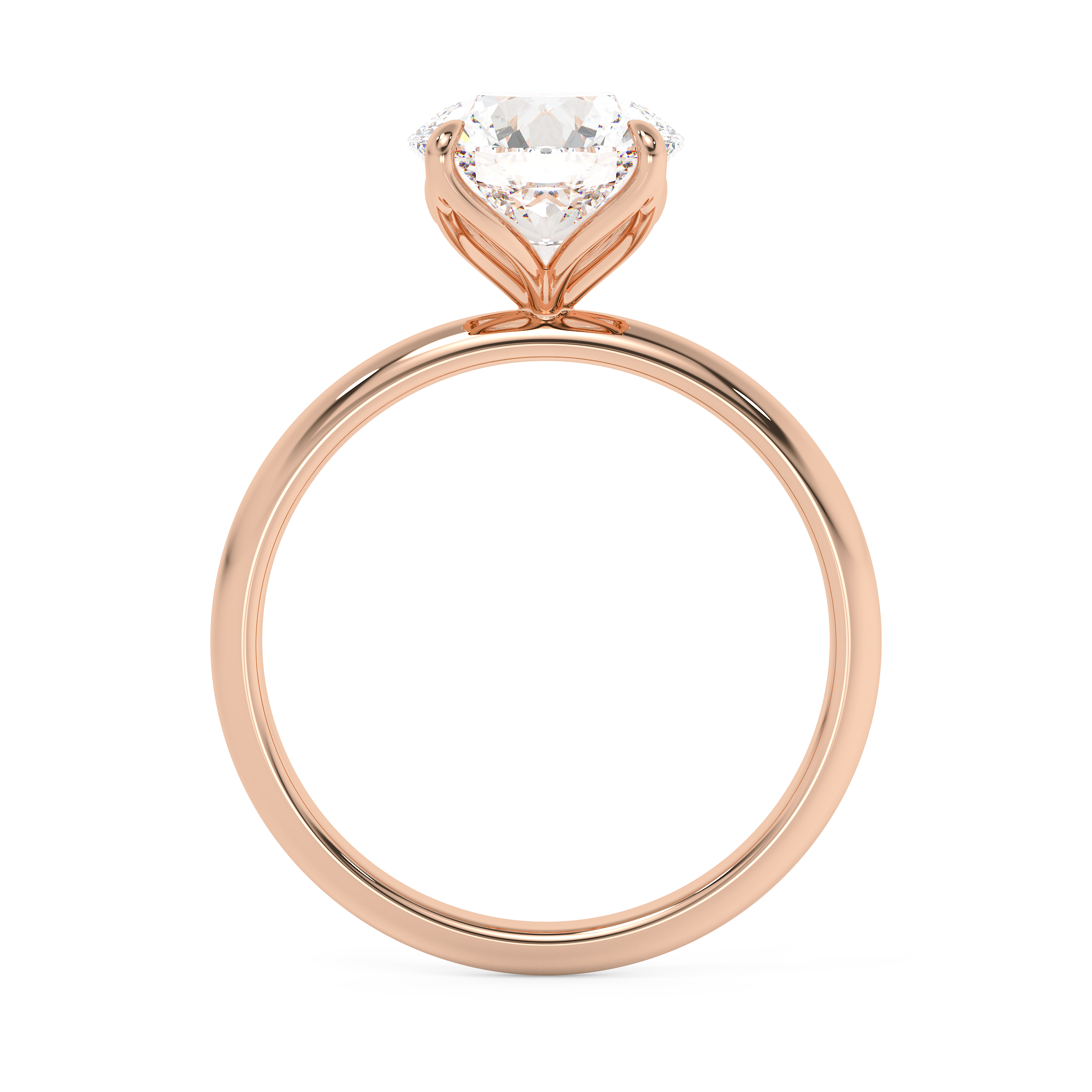 Round Solitaire Lab Grown Diamond Engagement Ring