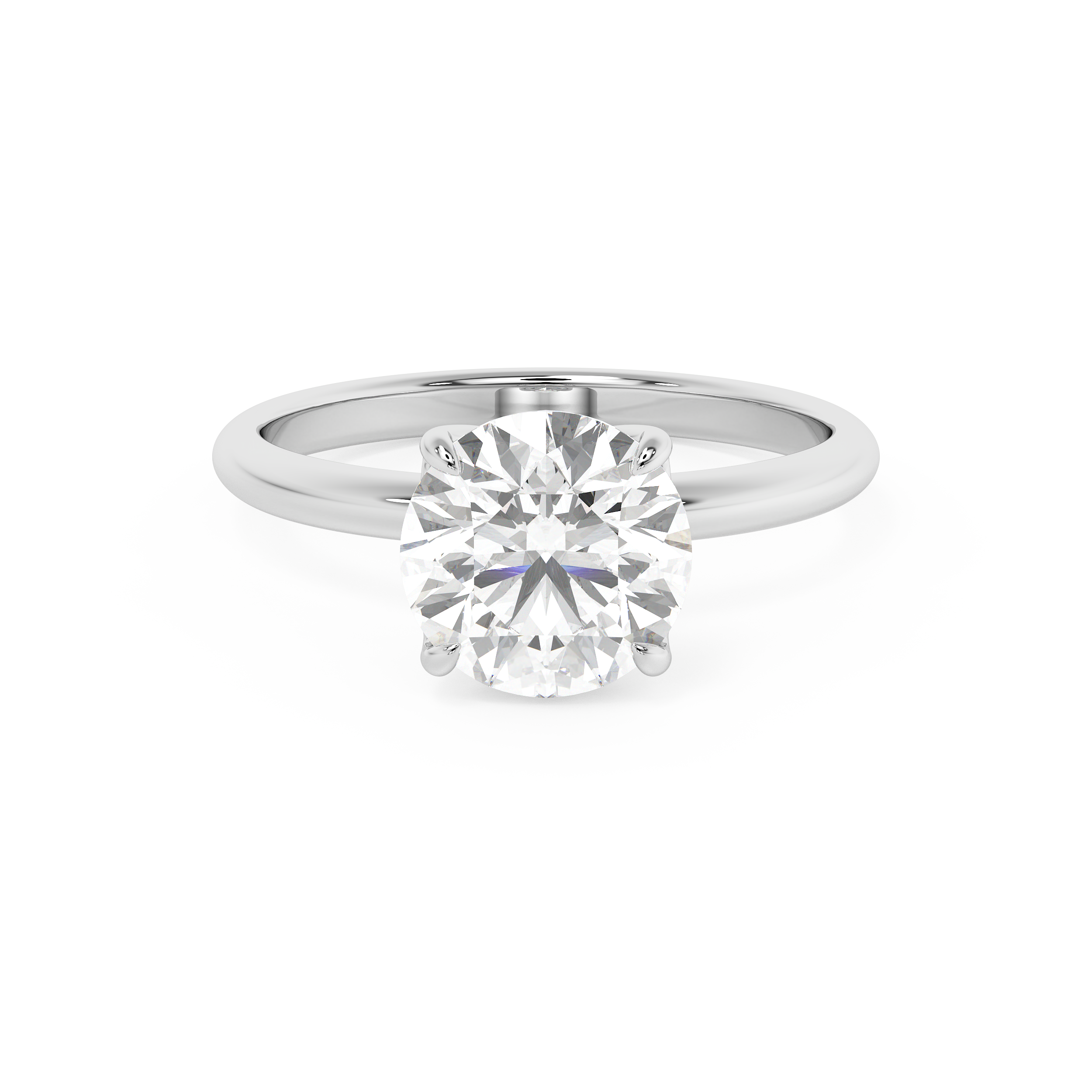 Round Solitaire Lab Grown Diamond Engagement Ring