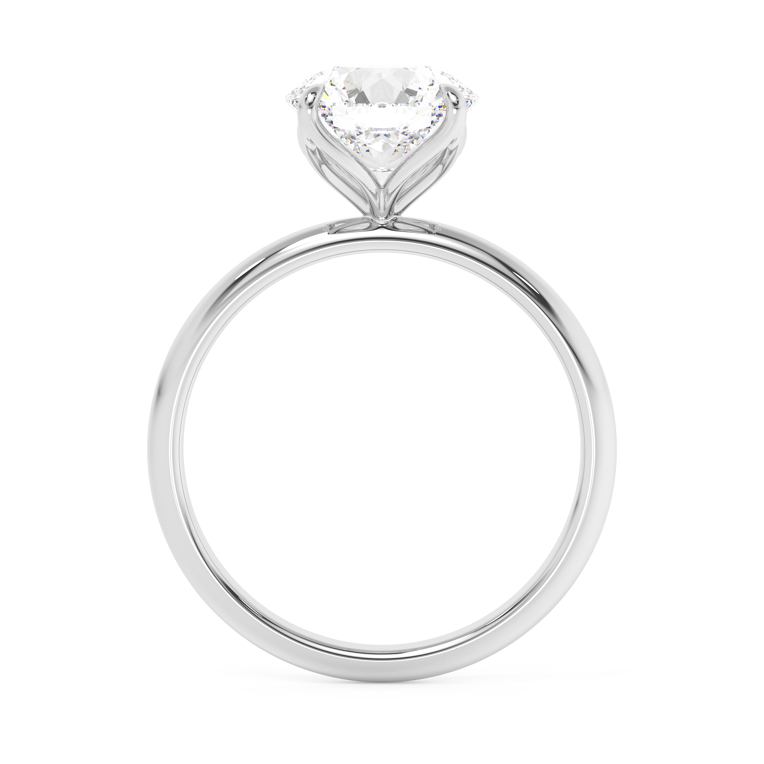 Round Solitaire Lab Grown Diamond Engagement Ring