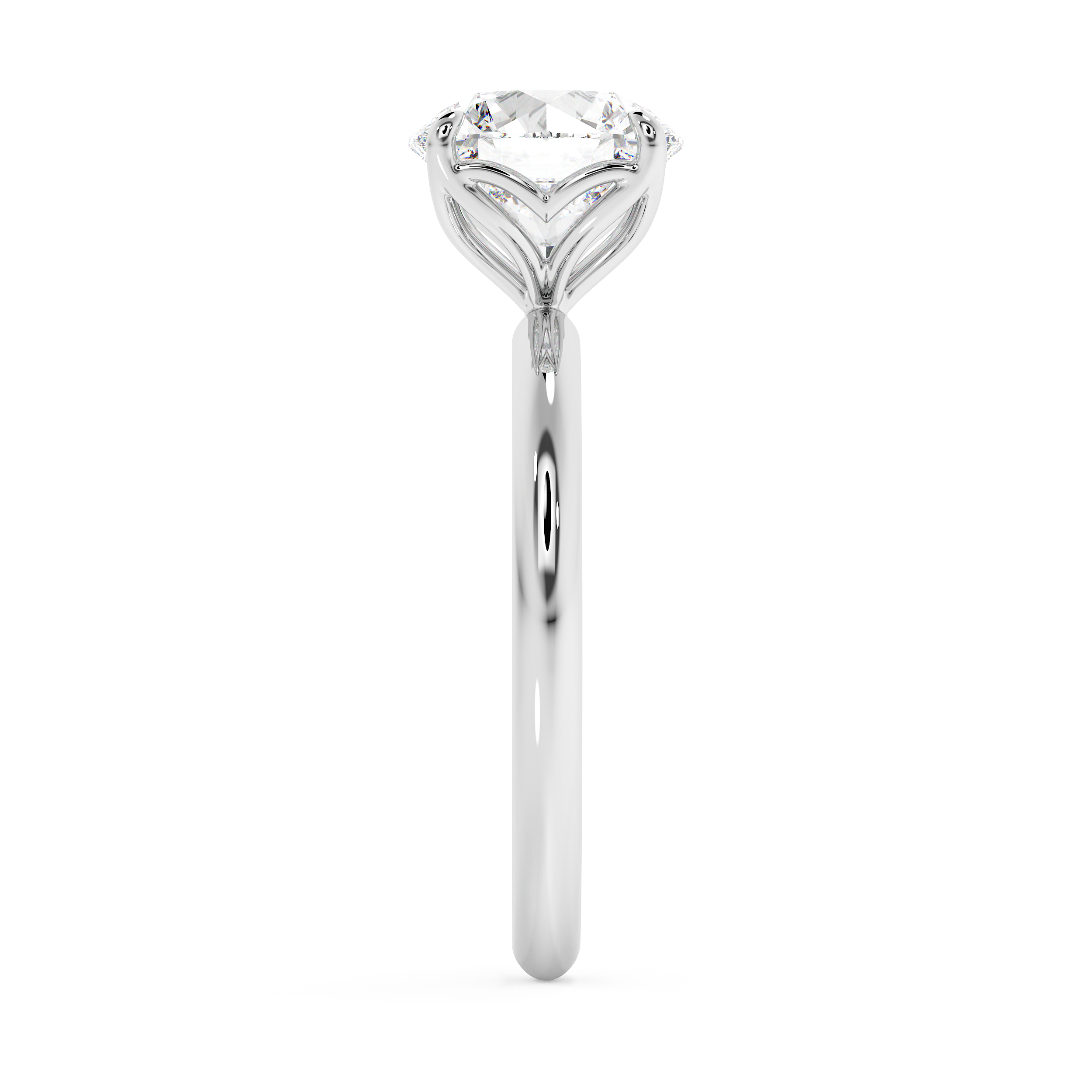 Round Solitaire Lab Grown Diamond Engagement Ring