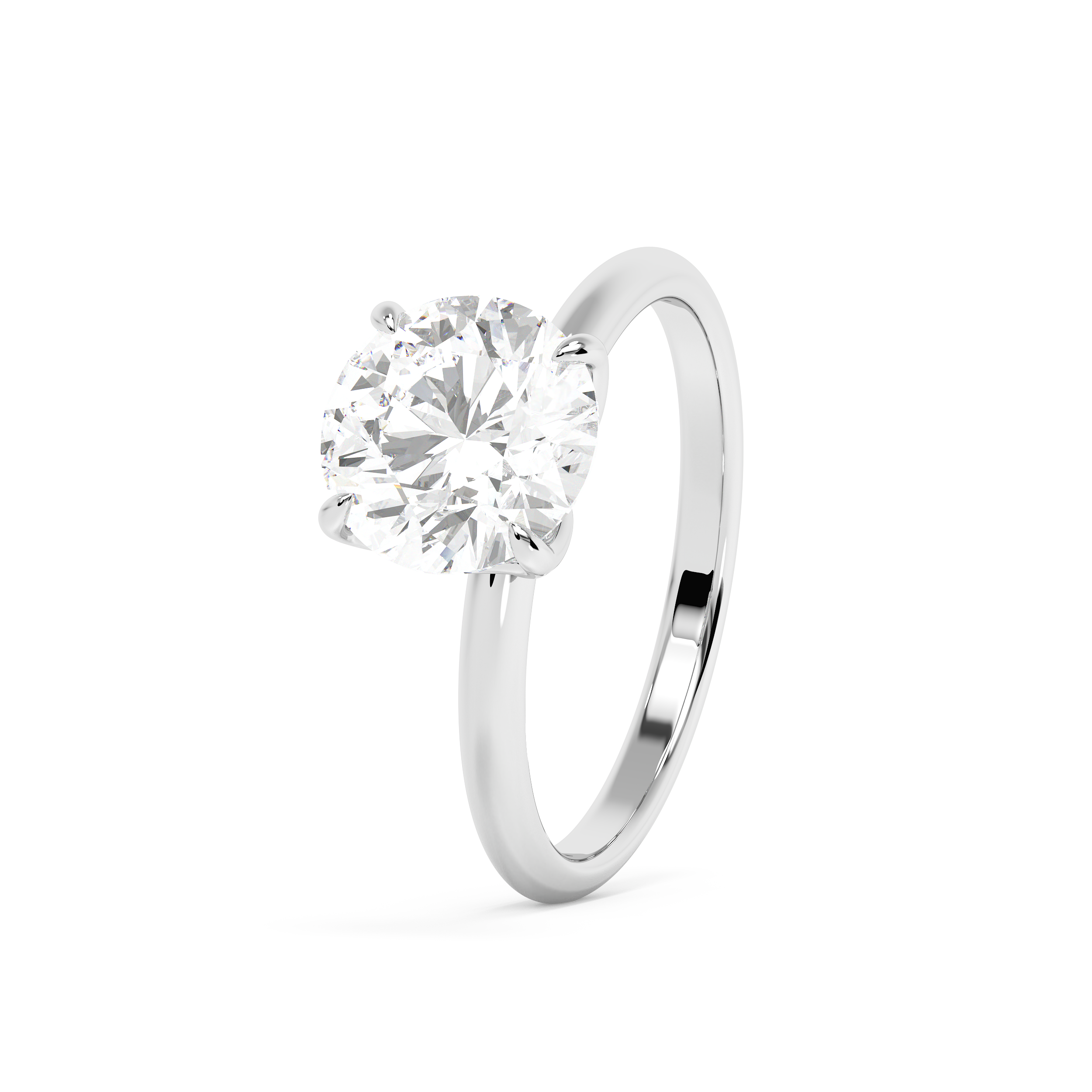 Round Solitaire Lab Grown Diamond Engagement Ring