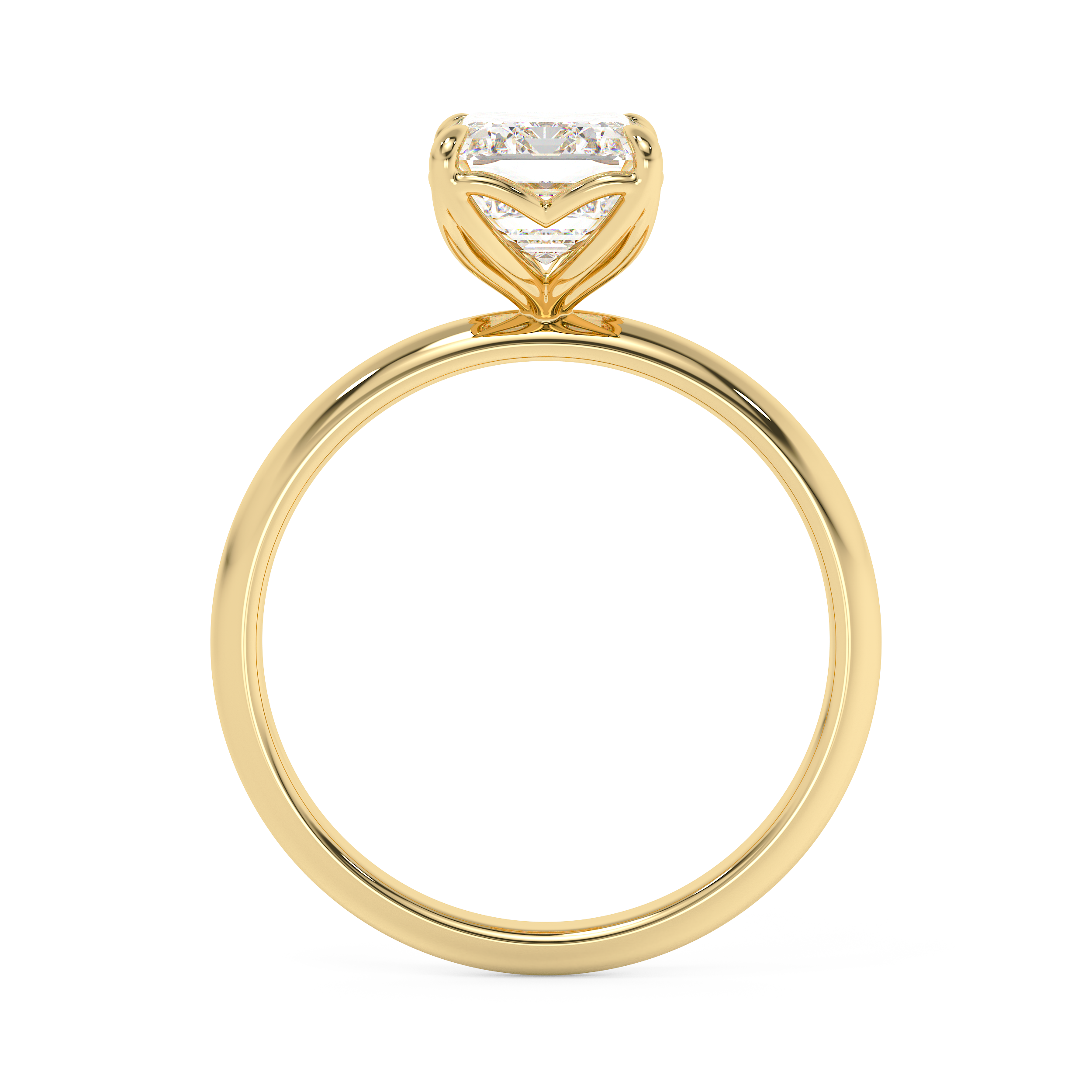 Emerald Solitaire Lab Grown Diamond Engagement Ring
