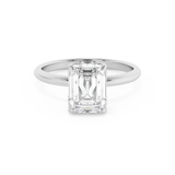 Emerald Solitaire Lab Grown Diamond Engagement Ring