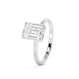 Emerald Solitaire Lab Grown Diamond Engagement Ring