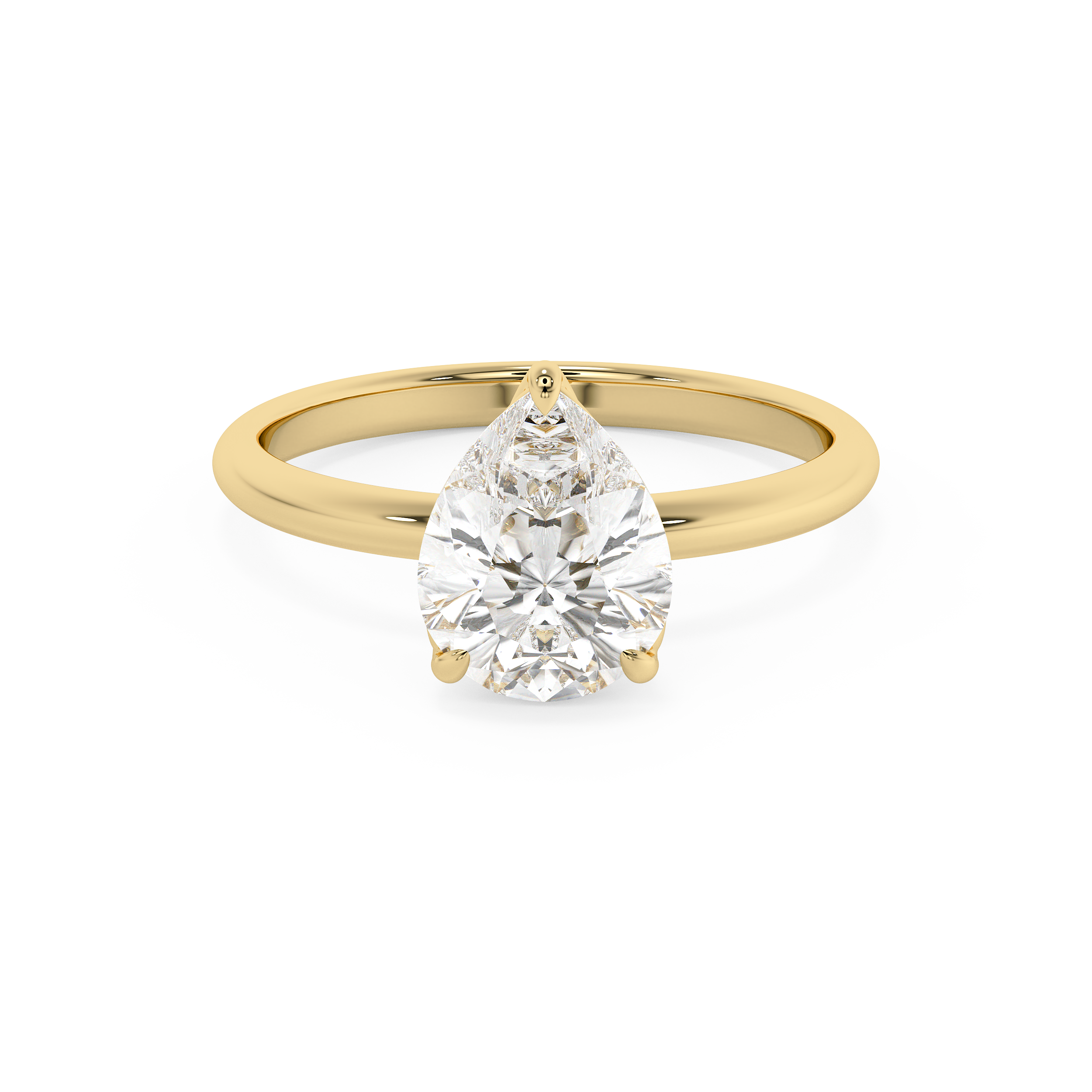 Pear Solitaire Lab Grown Diamond Engagement Ring