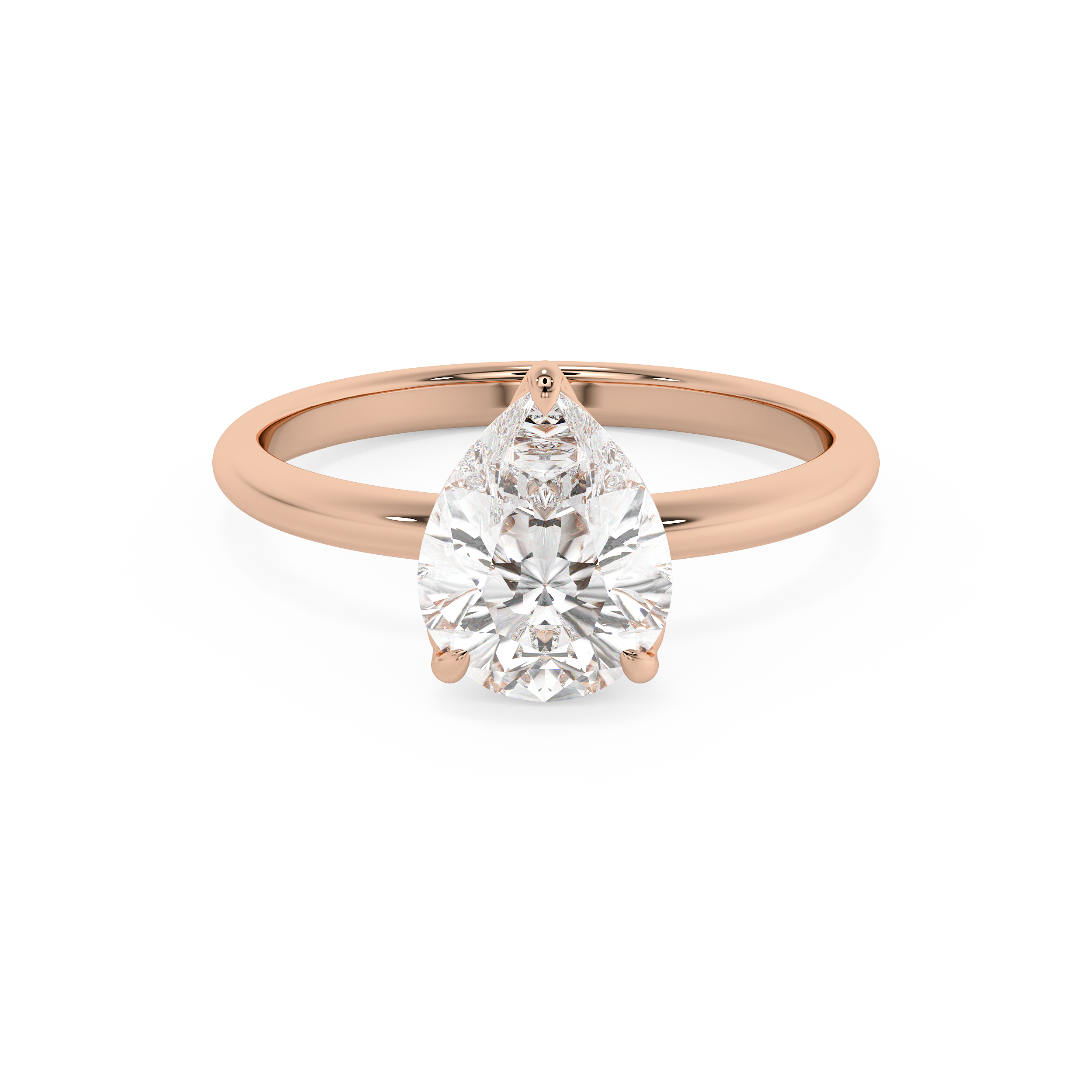 Pear Solitaire Lab Grown Diamond Engagement Ring