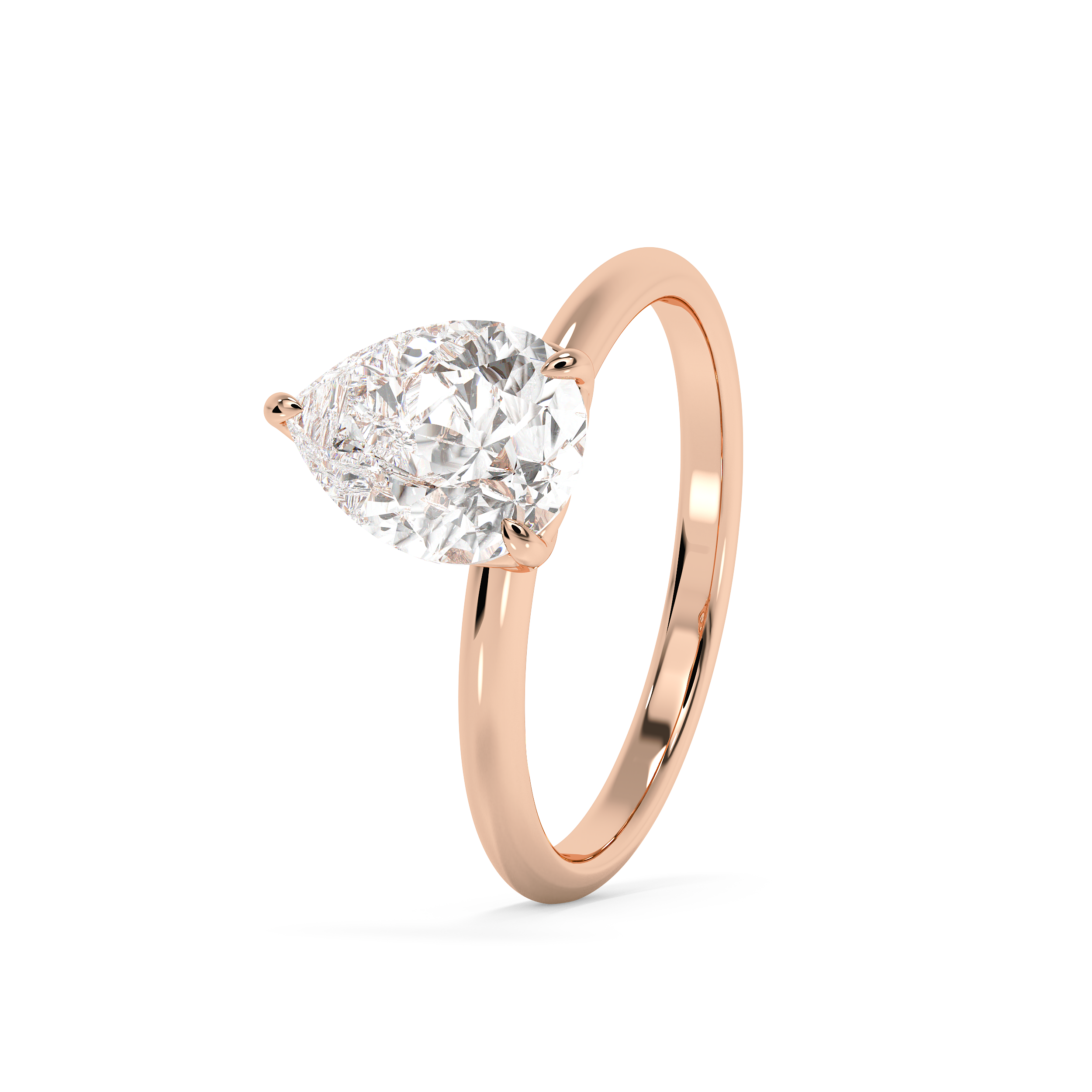 Pear Solitaire Lab Grown Diamond Engagement Ring