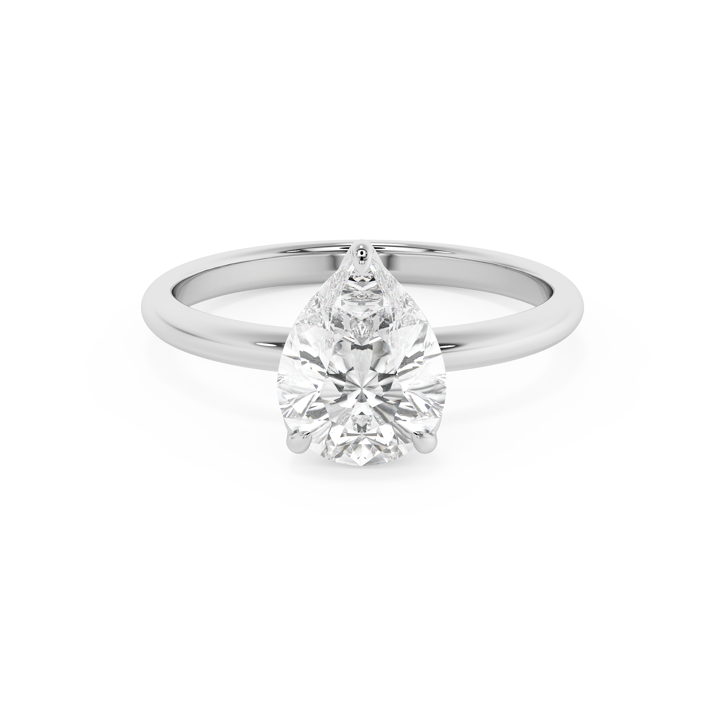 Pear Solitaire Lab Grown Diamond Engagement Ring