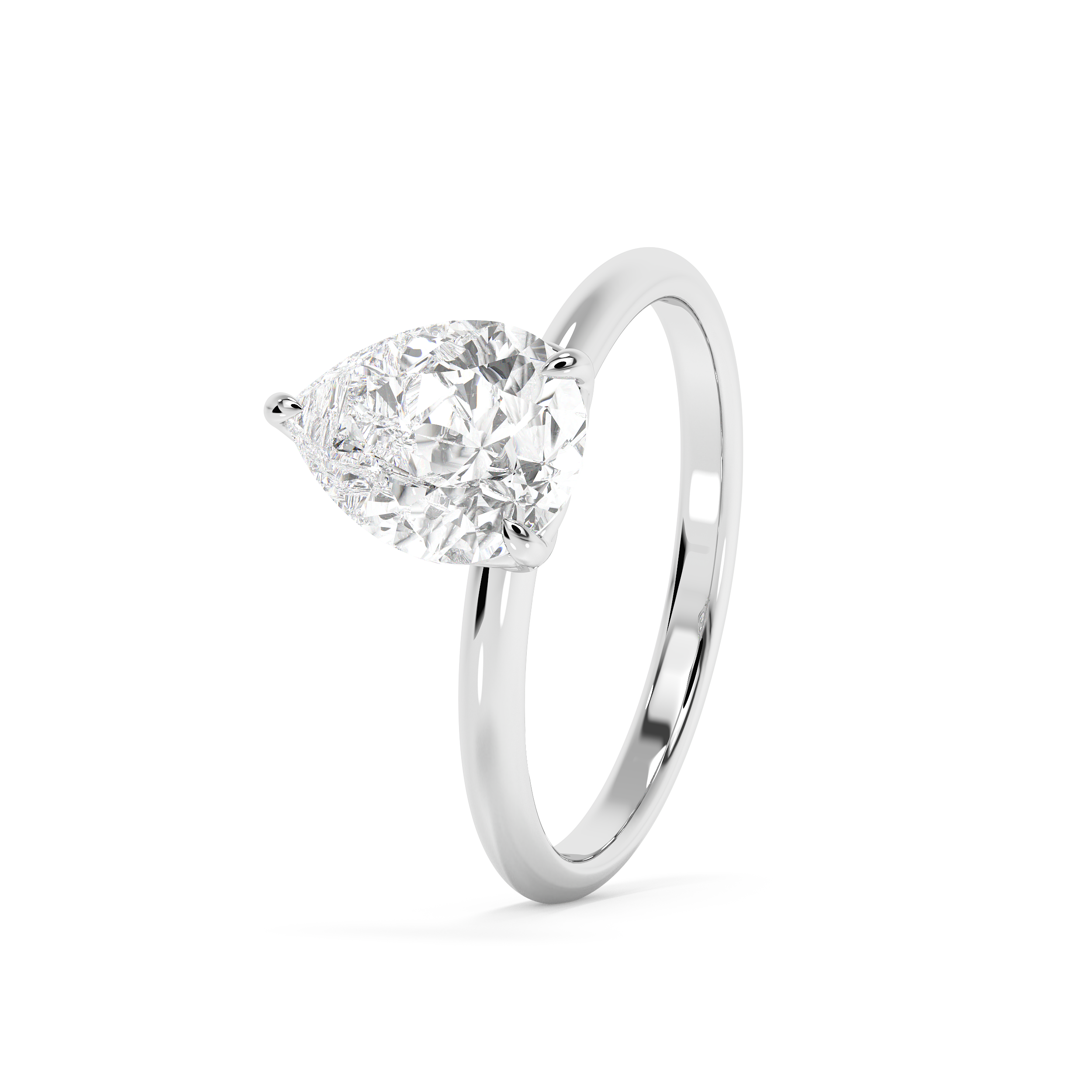 Pear Solitaire Lab Grown Diamond Engagement Ring