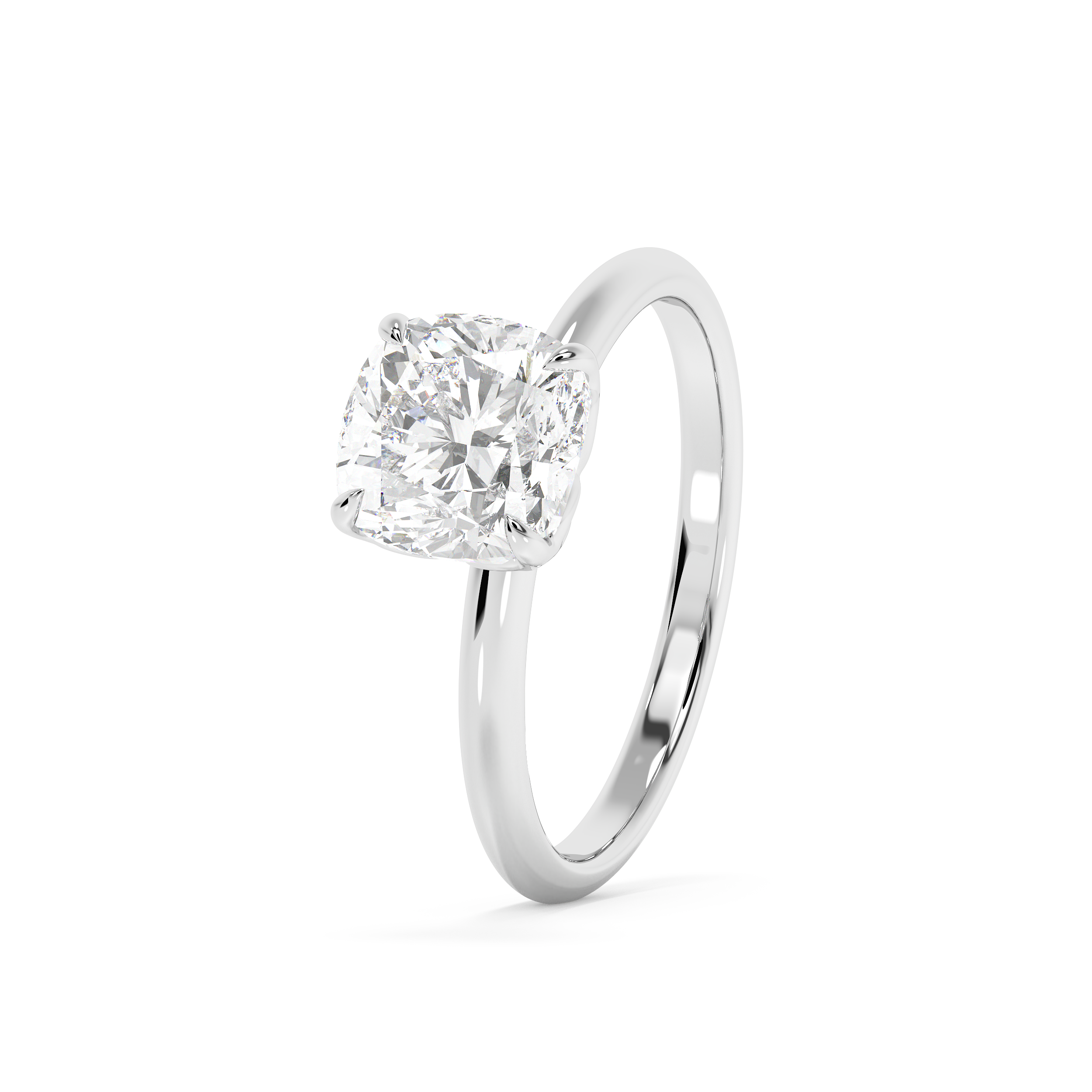 Cushion Solitaire Lab Grown Diamond Engagement Ring