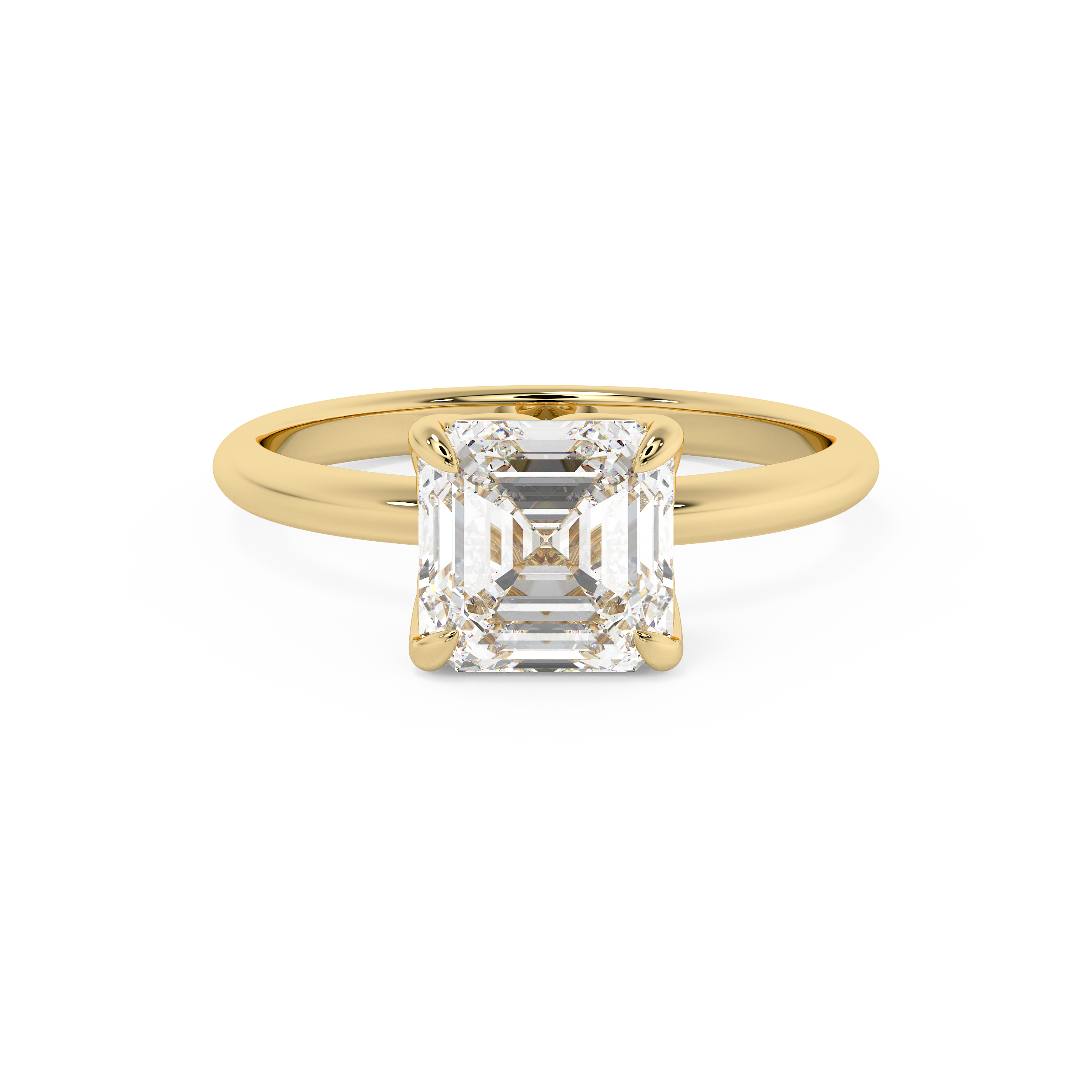 Asscher Solitaire Lab Grown Diamond Engagement Ring