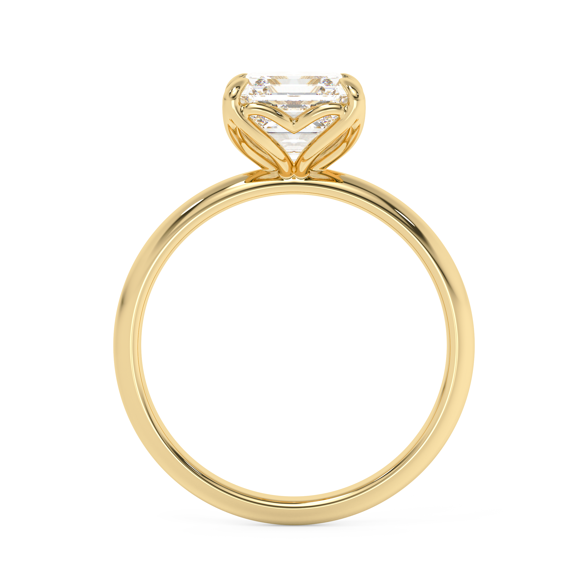 Asscher Solitaire Lab Grown Diamond Engagement Ring