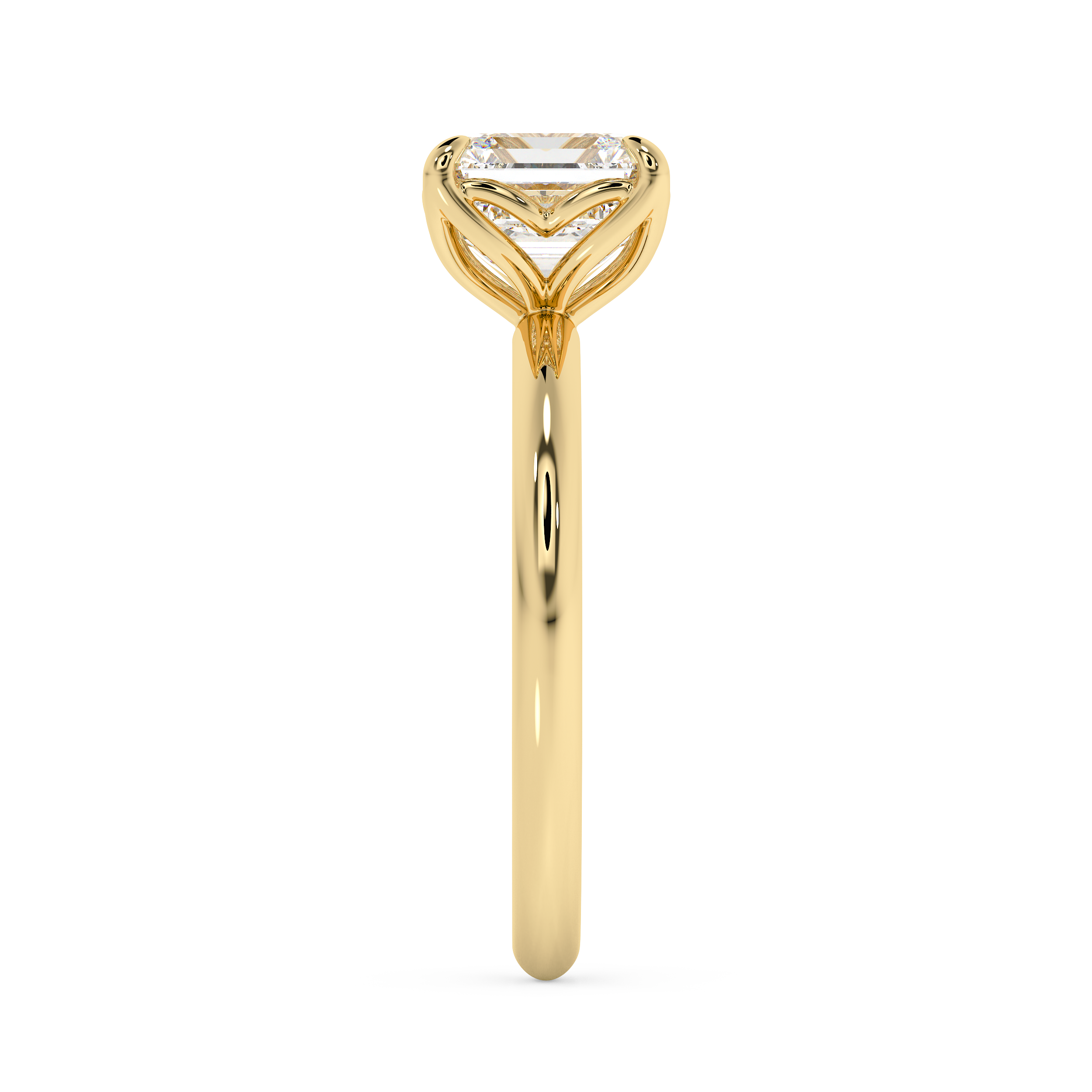Asscher Solitaire Lab Grown Diamond Engagement Ring