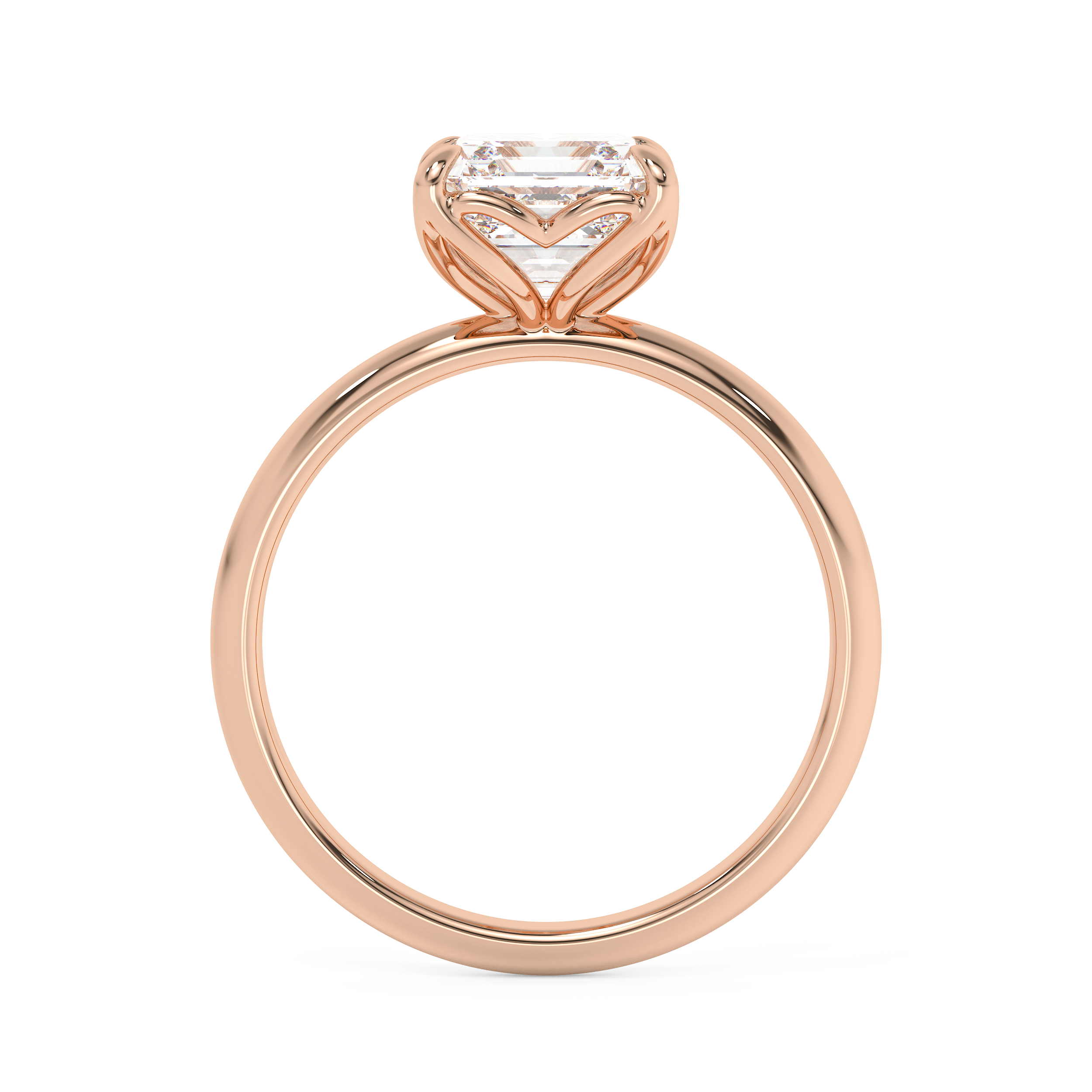Asscher Solitaire Lab Grown Diamond Engagement Ring