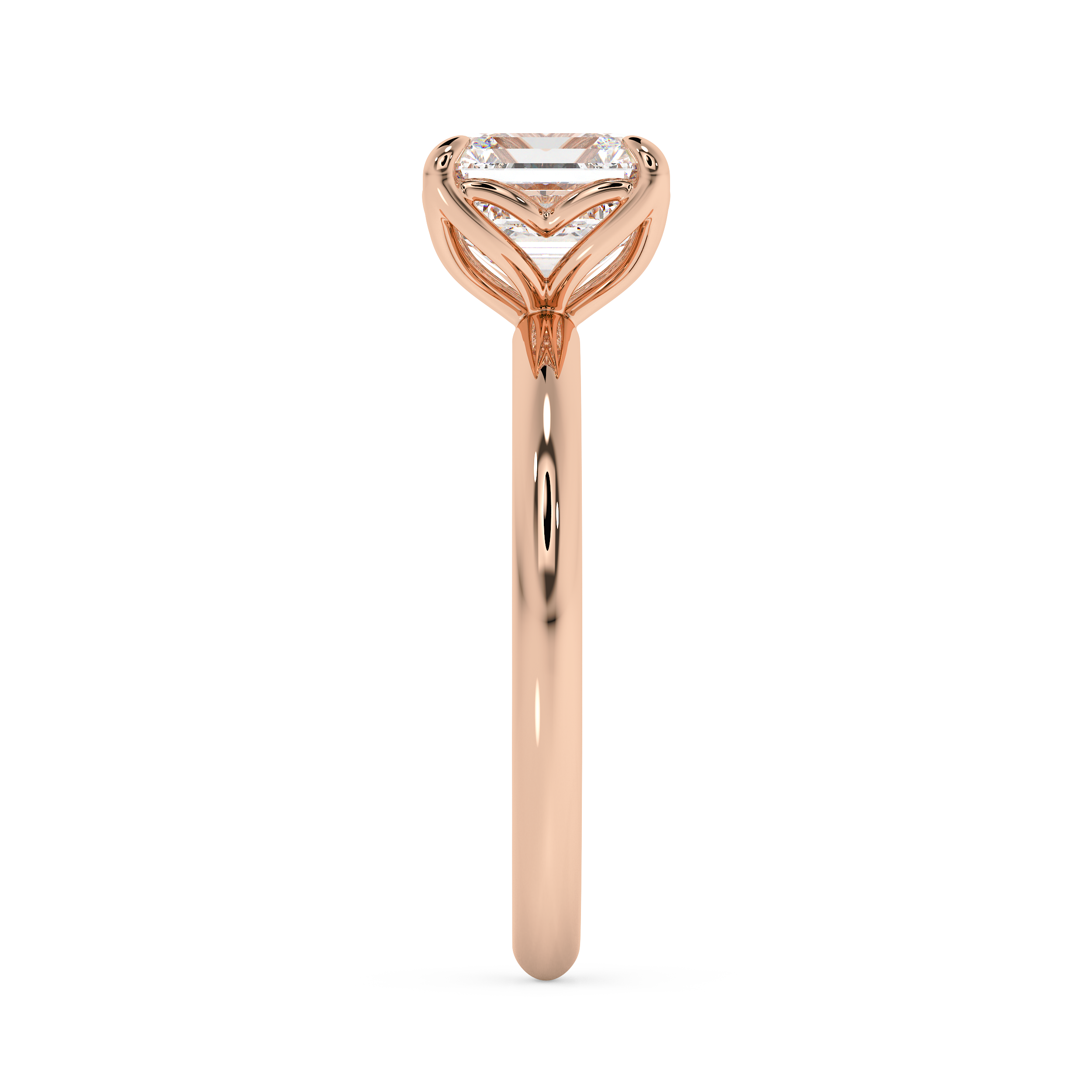 Asscher Solitaire Lab Grown Diamond Engagement Ring