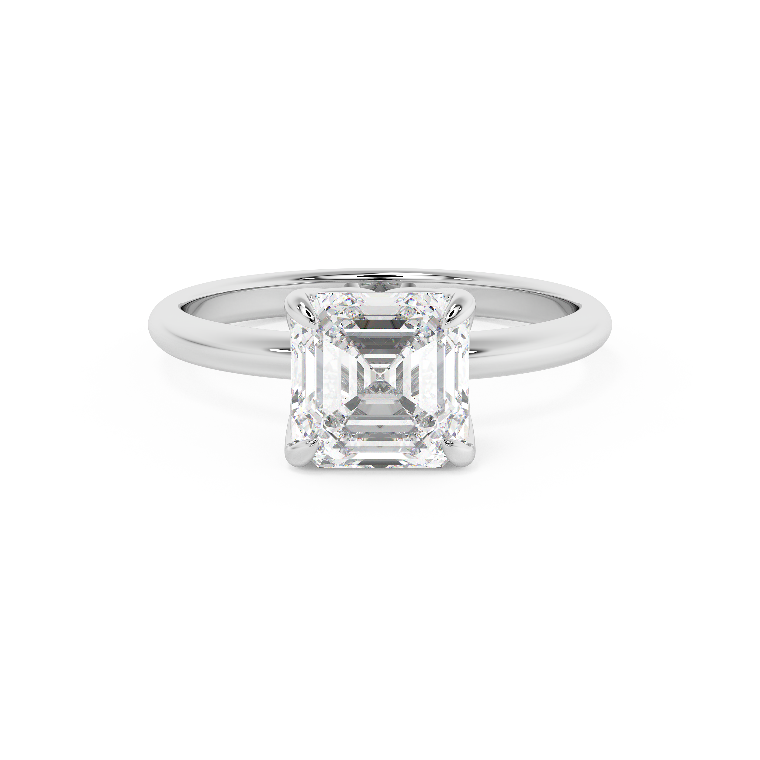 Asscher Solitaire Lab Grown Diamond Engagement Ring
