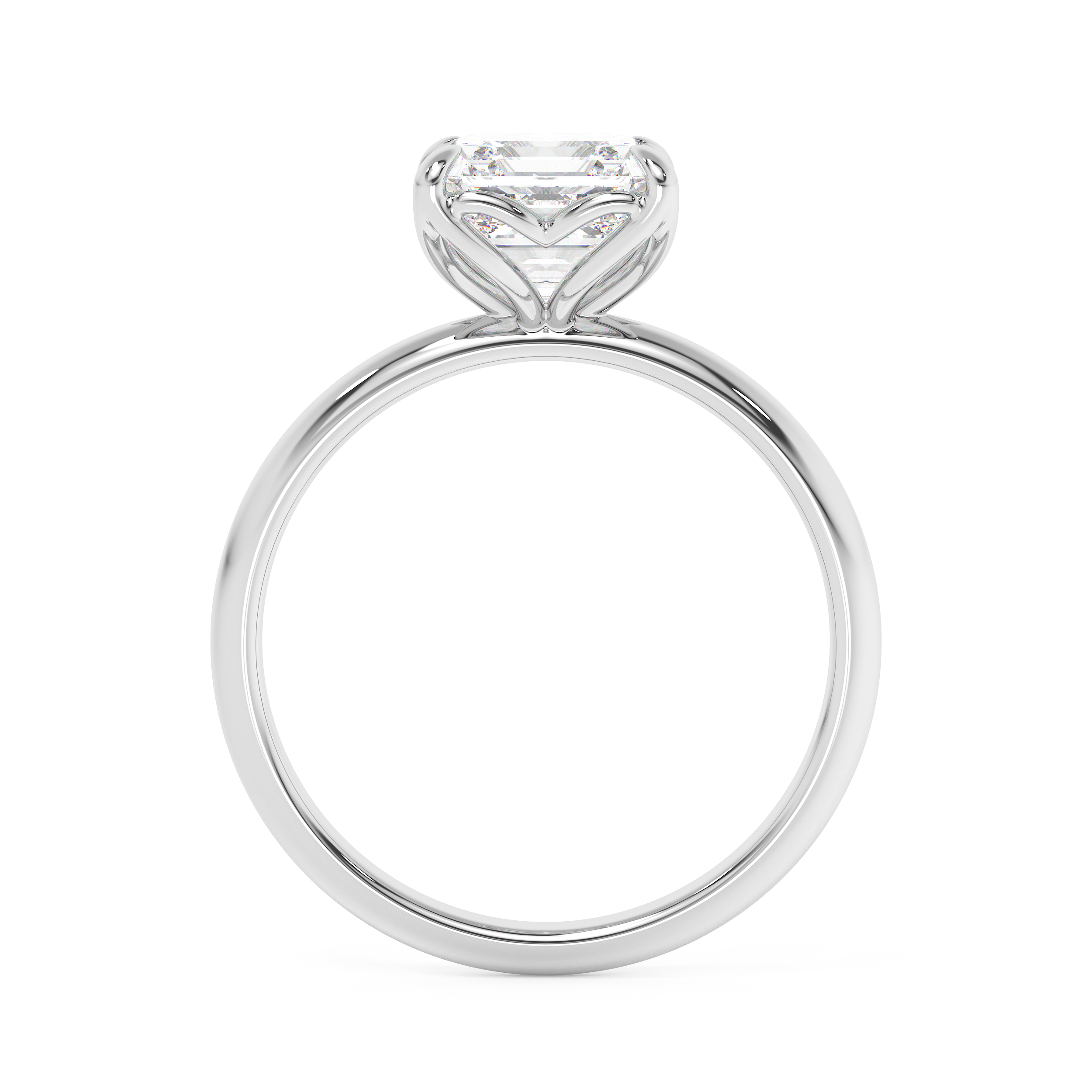 Asscher Solitaire Lab Grown Diamond Engagement Ring
