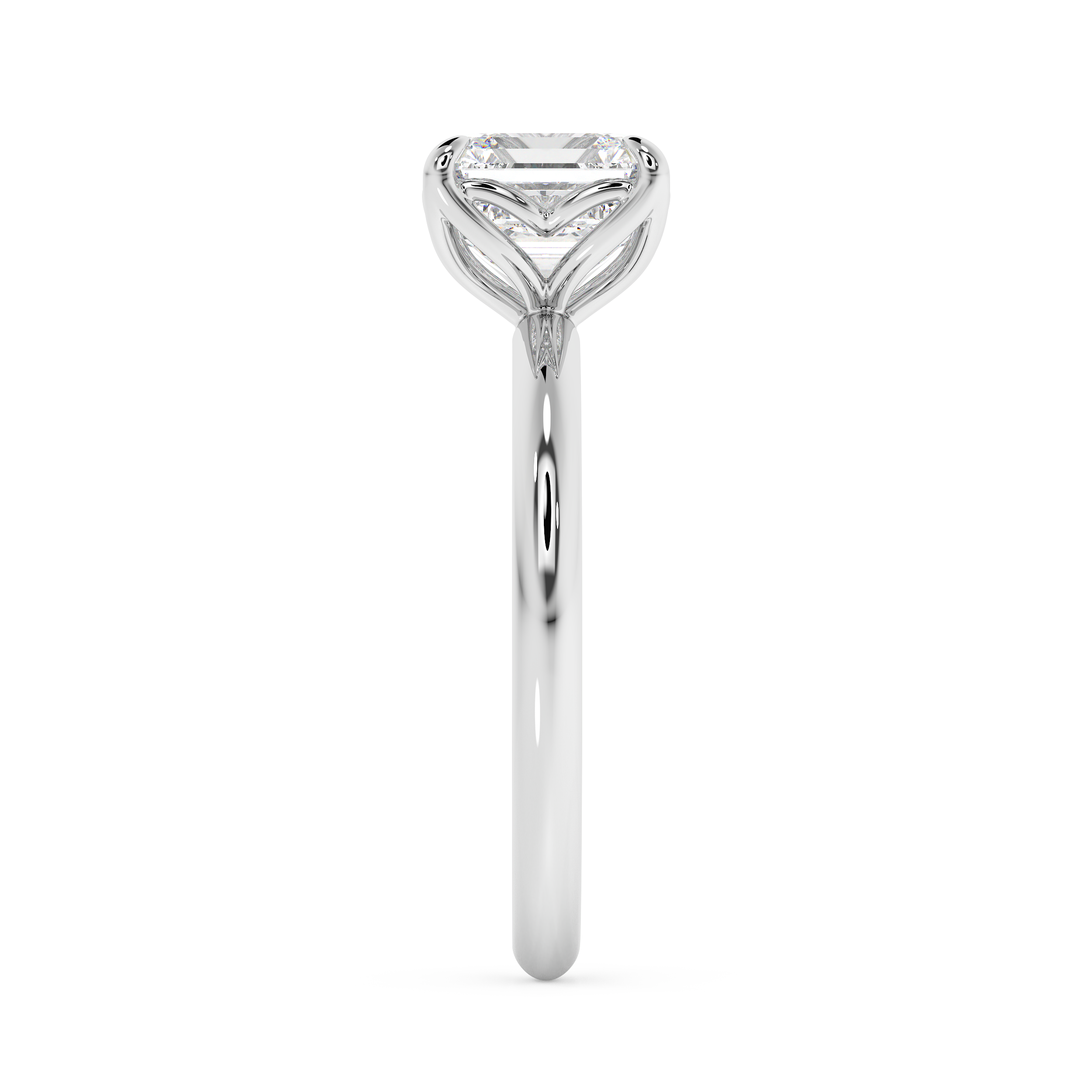 Asscher Solitaire Lab Grown Diamond Engagement Ring