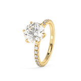 Round Pave Lab Grown Diamond Engagement Ring