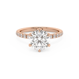 Round Pave Lab Grown Diamond Engagement Ring