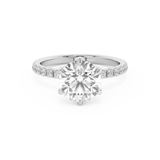 Round Pave Lab Grown Diamond Engagement Ring