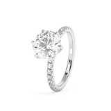 Round Pave Lab Grown Diamond Engagement Ring