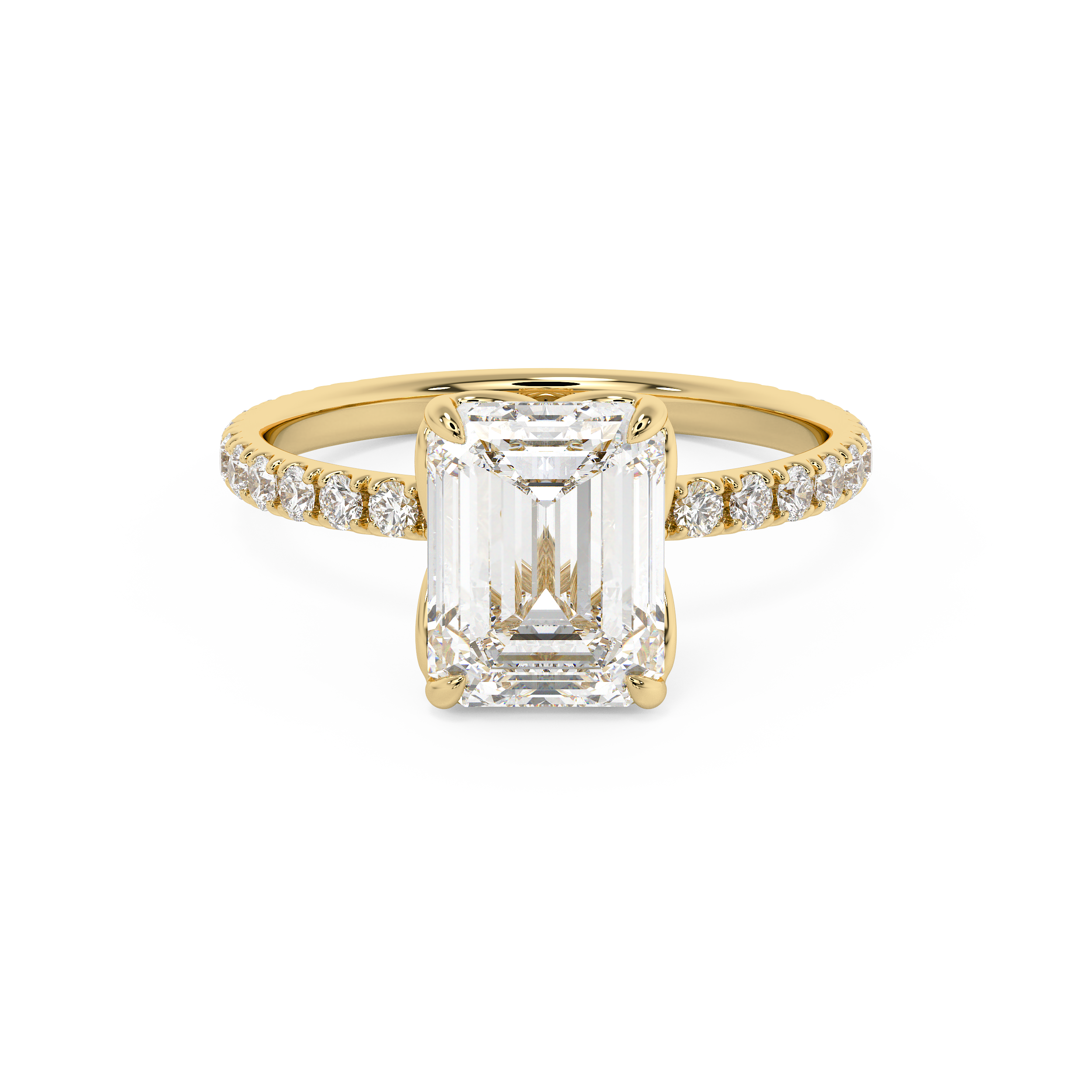 Emerald Pave Lab Grown Diamond Engagement Ring
