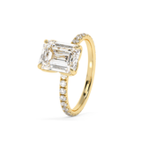 Emerald Pave Lab Grown Diamond Engagement Ring