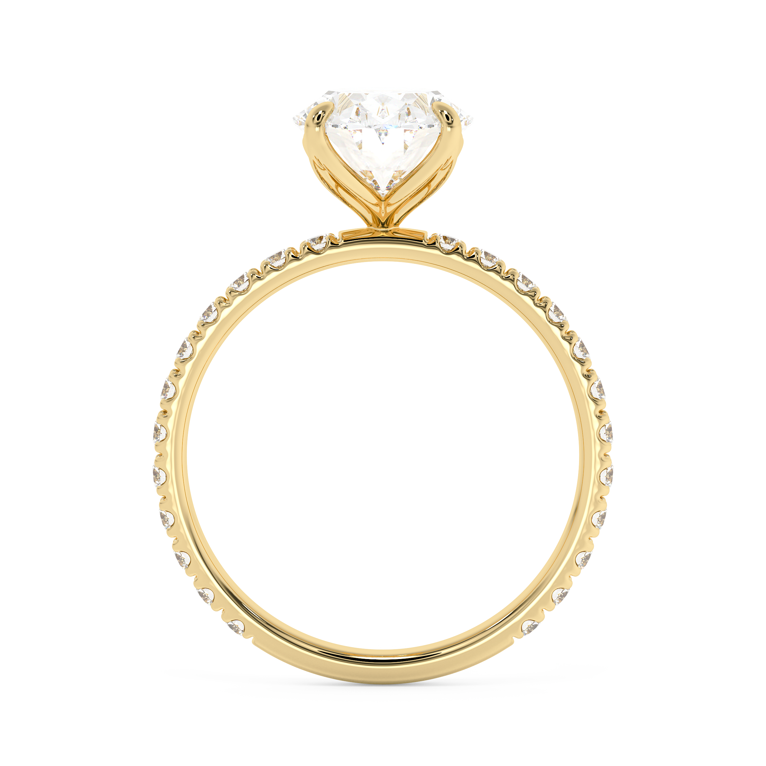 Oval Pave Lab Grown Diamond Engagement Ring
