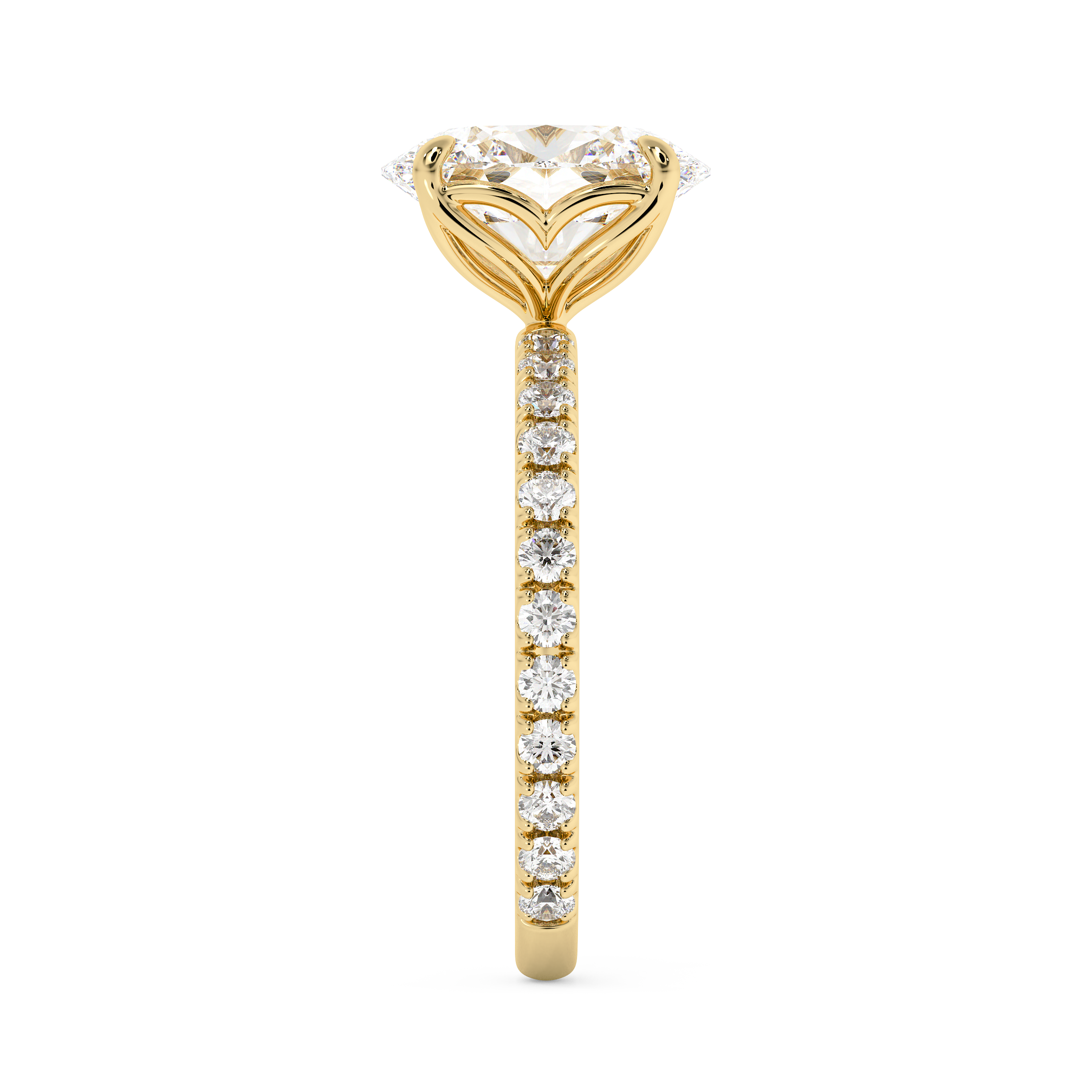 Oval Pave Lab Grown Diamond Engagement Ring