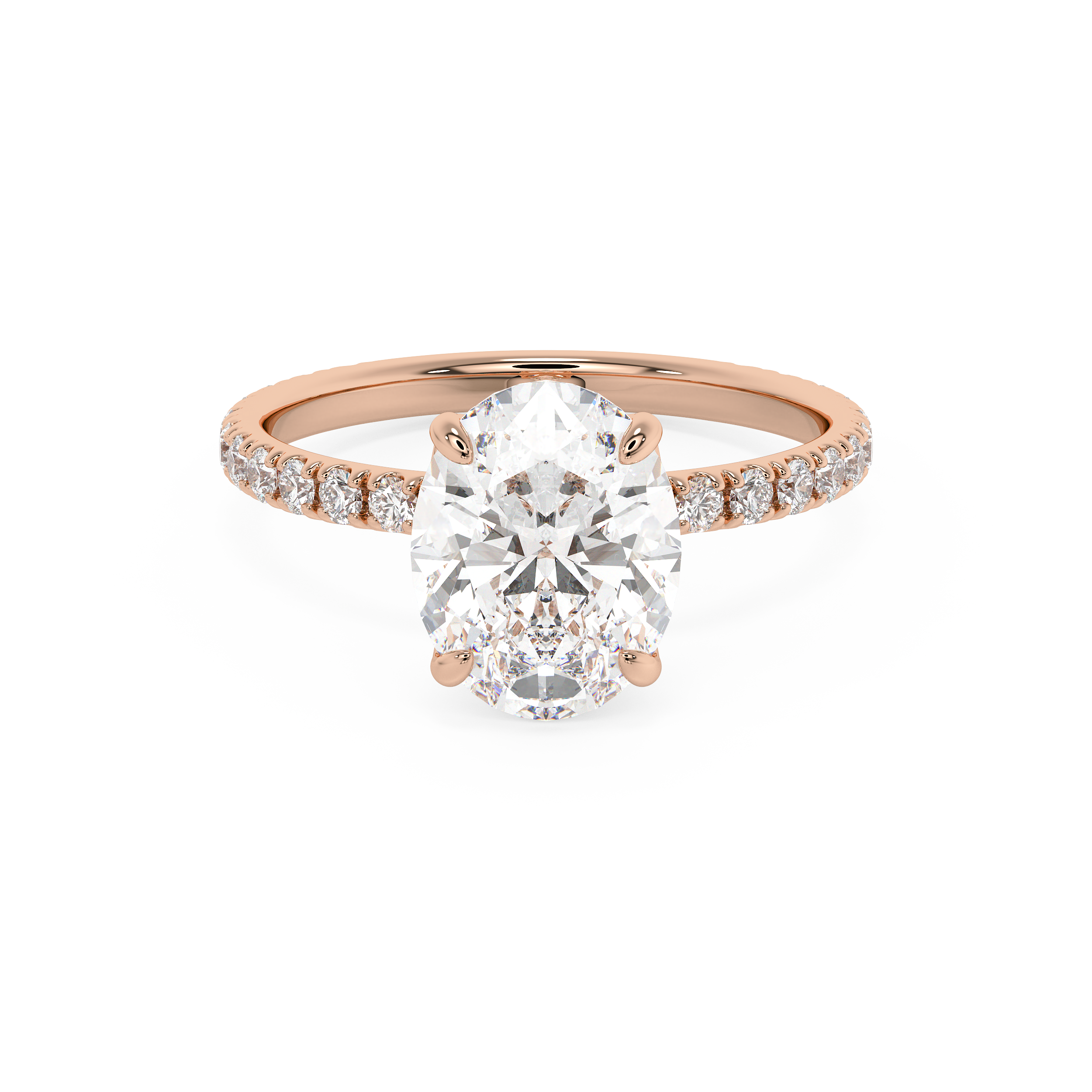 Oval Pave Lab Grown Diamond Engagement Ring