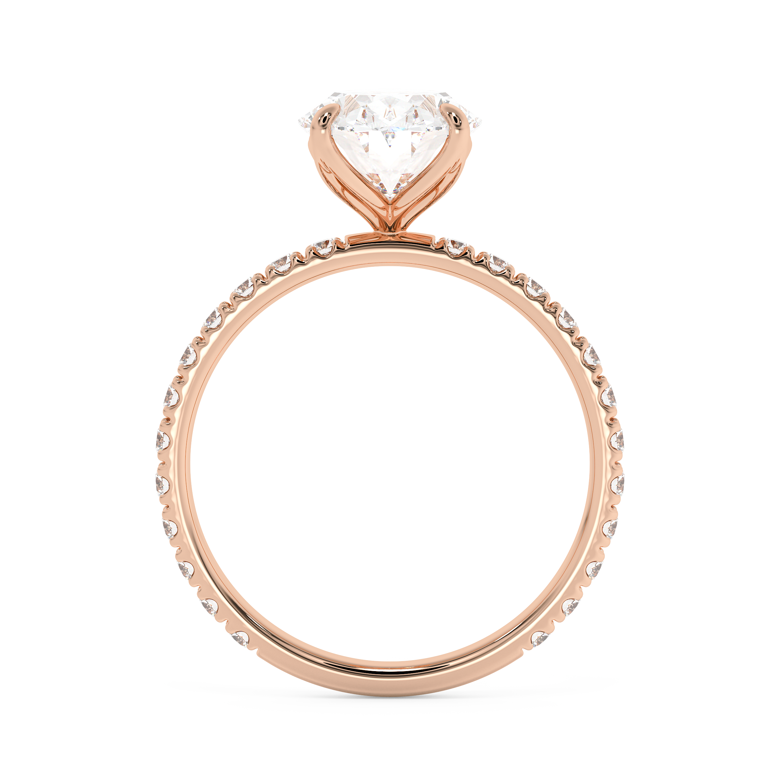 Oval Pave Lab Grown Diamond Engagement Ring
