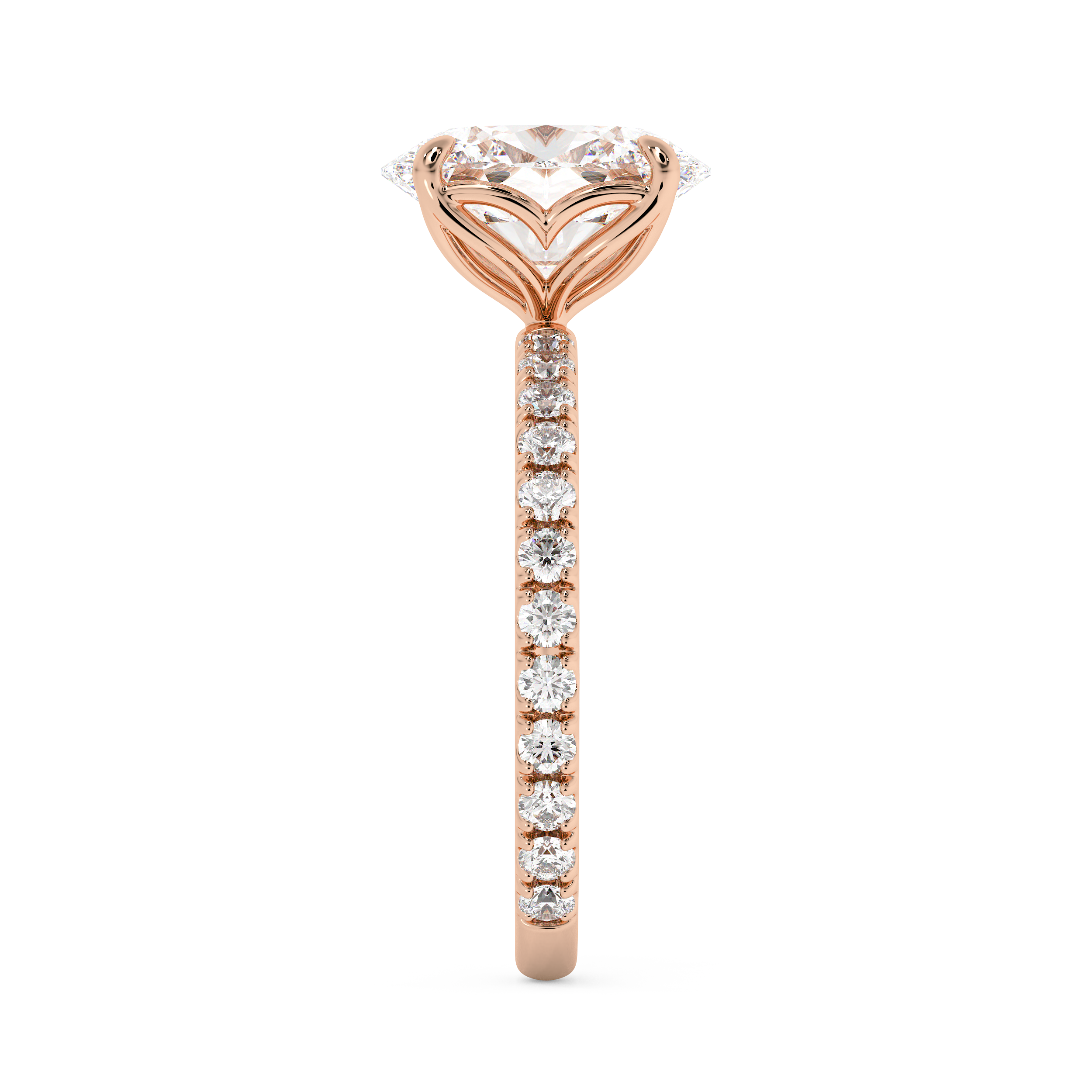 Oval Pave Lab Grown Diamond Engagement Ring