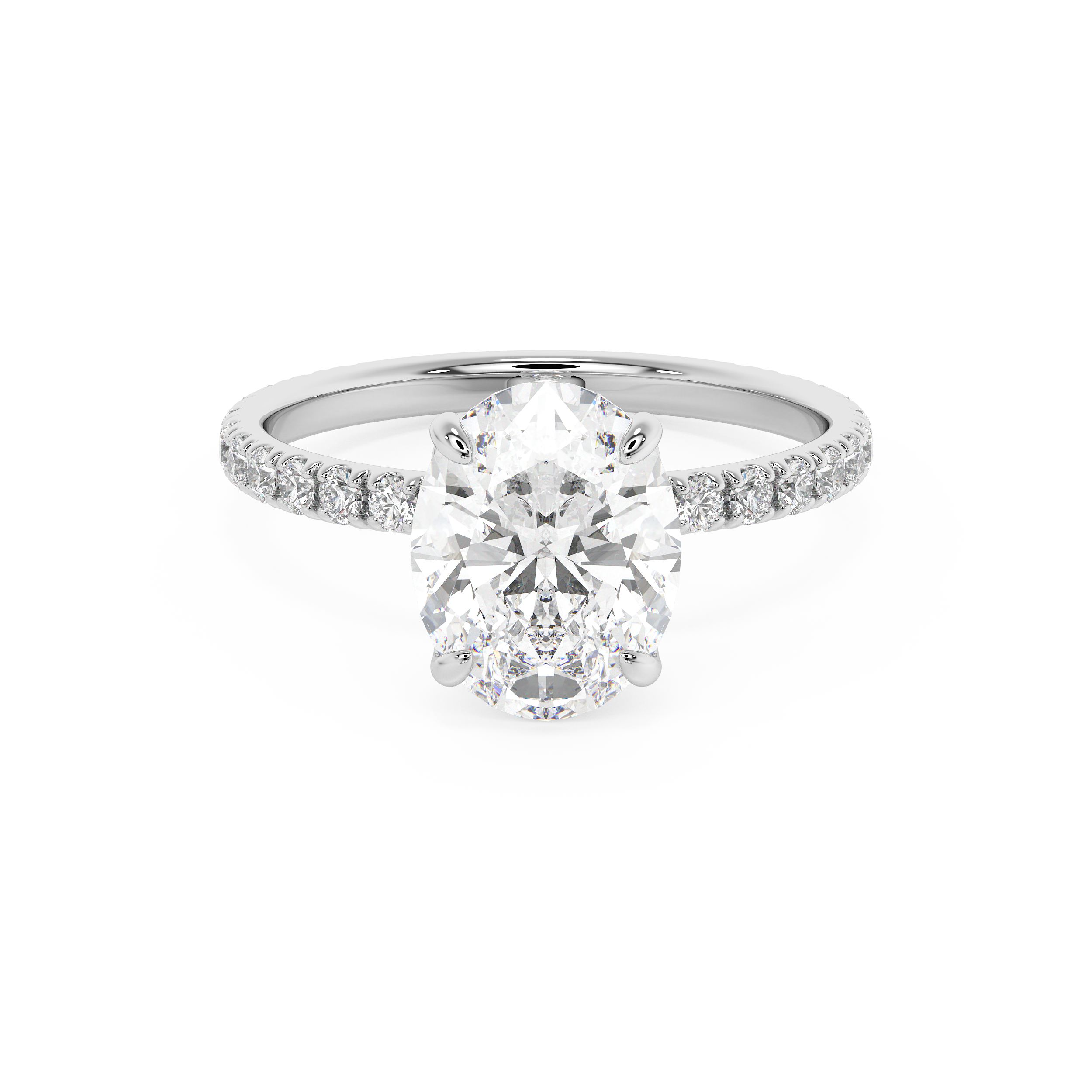 Oval Pave Lab Grown Diamond Engagement Ring