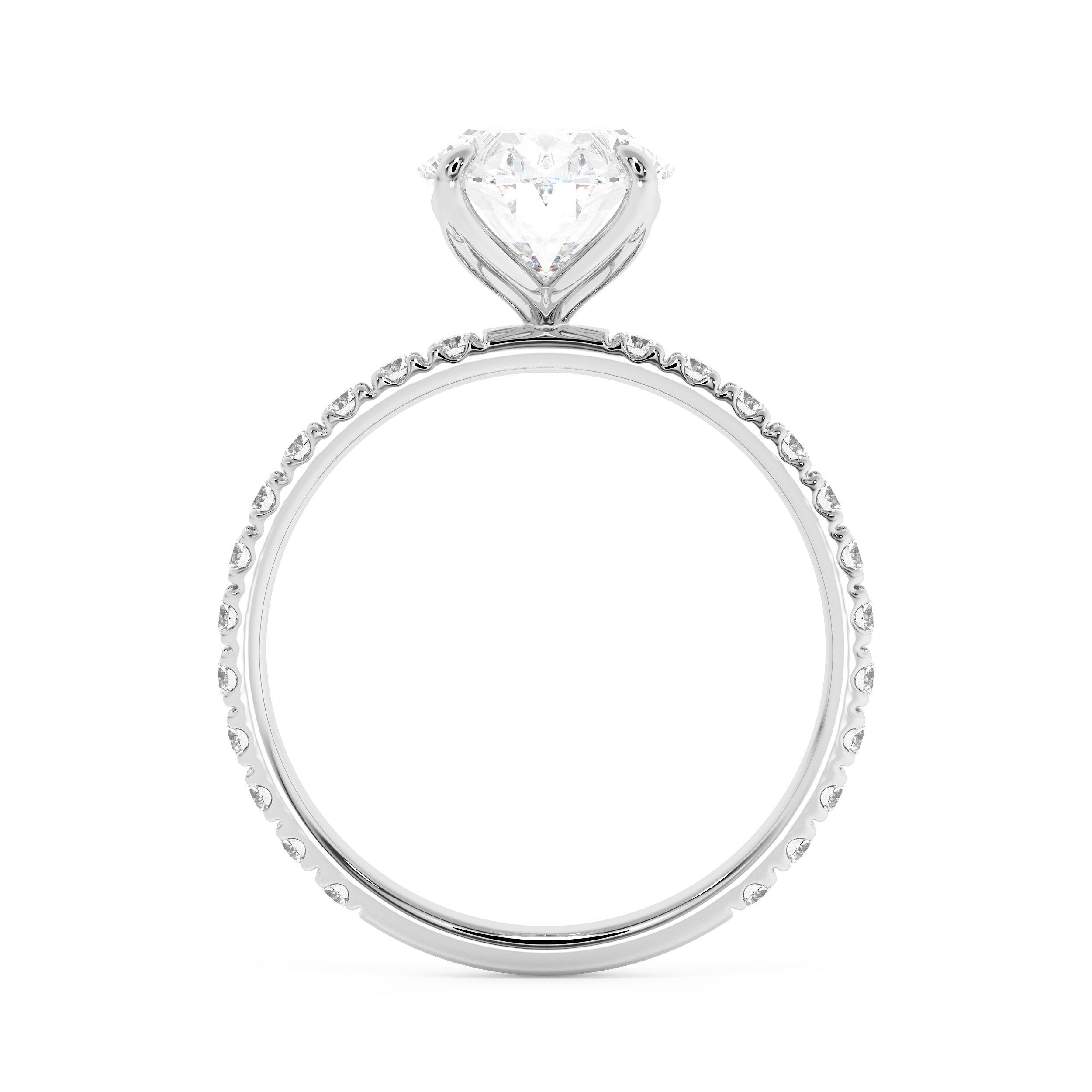 Oval Pave Lab Grown Diamond Engagement Ring