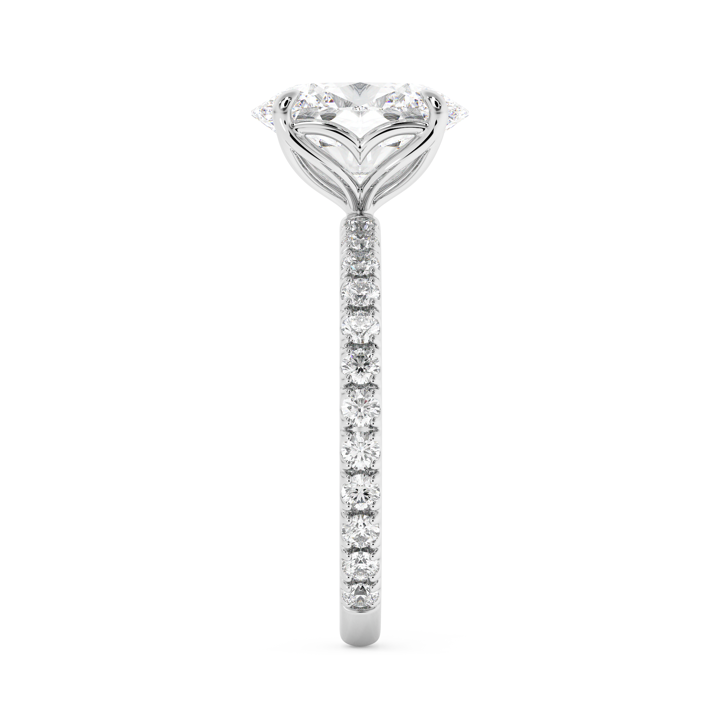 Oval Pave Lab Grown Diamond Engagement Ring