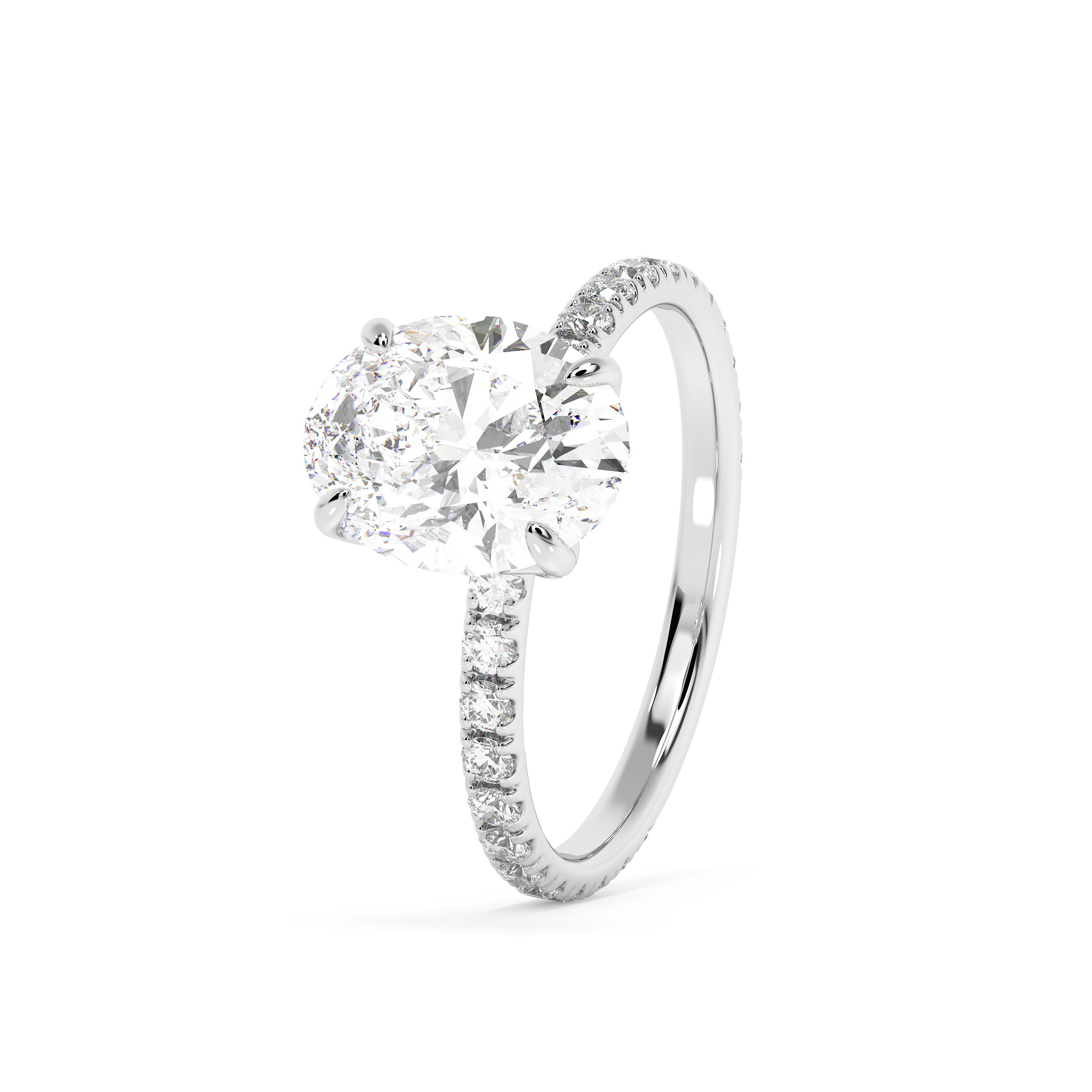 Oval Pave Lab Grown Diamond Engagement Ring