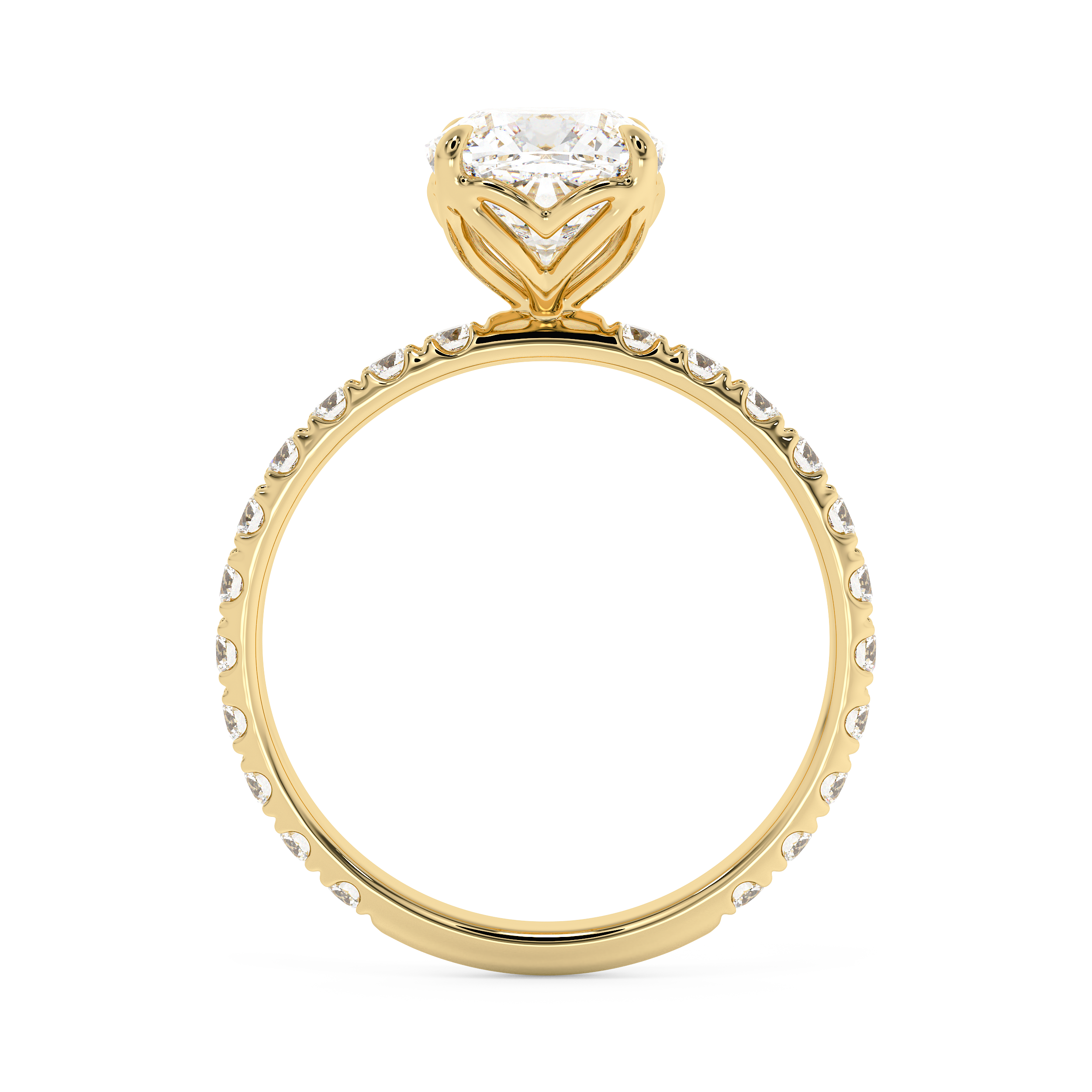 Cushion Pave Lab Grown Diamond Engagement Ring