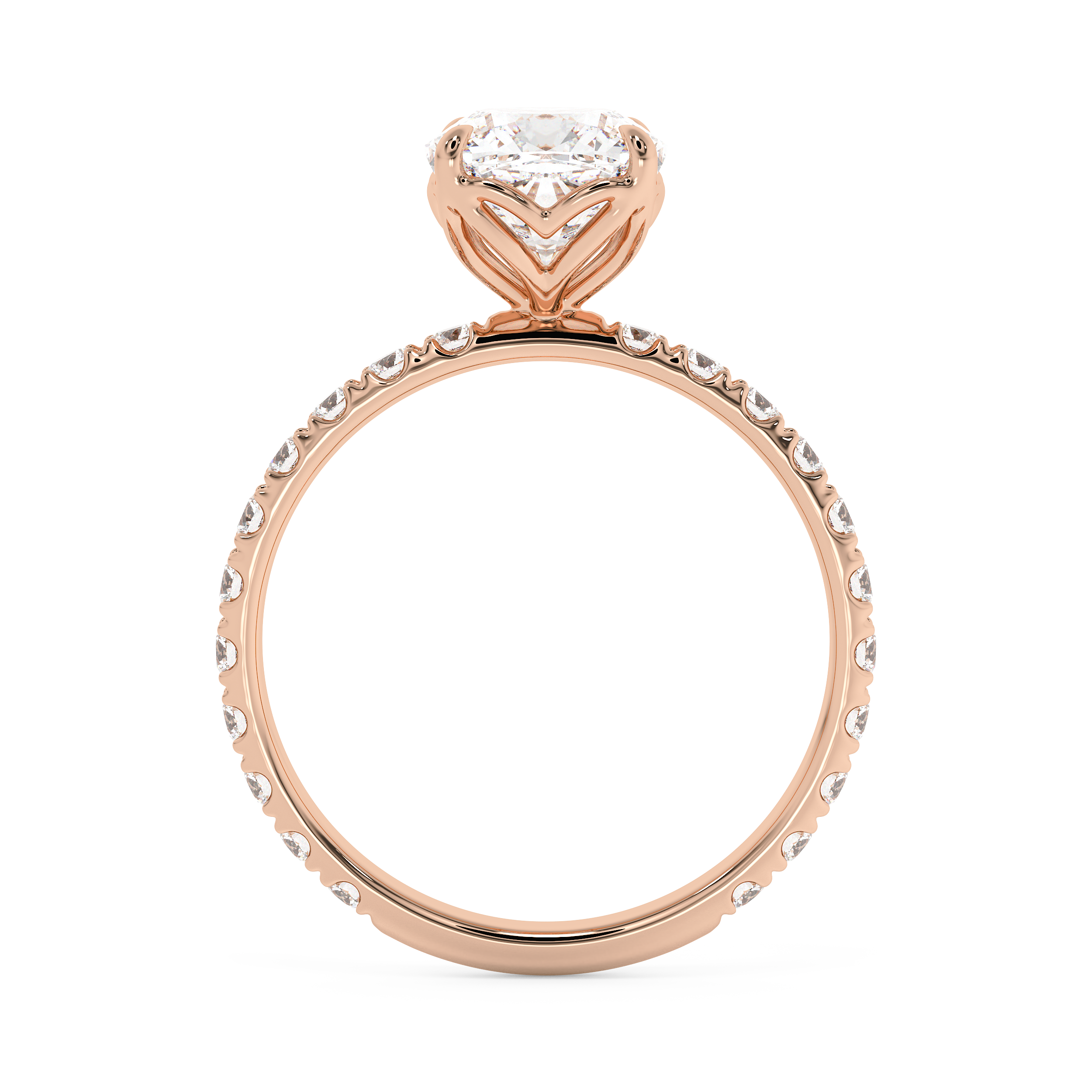 Cushion Pave Lab Grown Diamond Engagement Ring