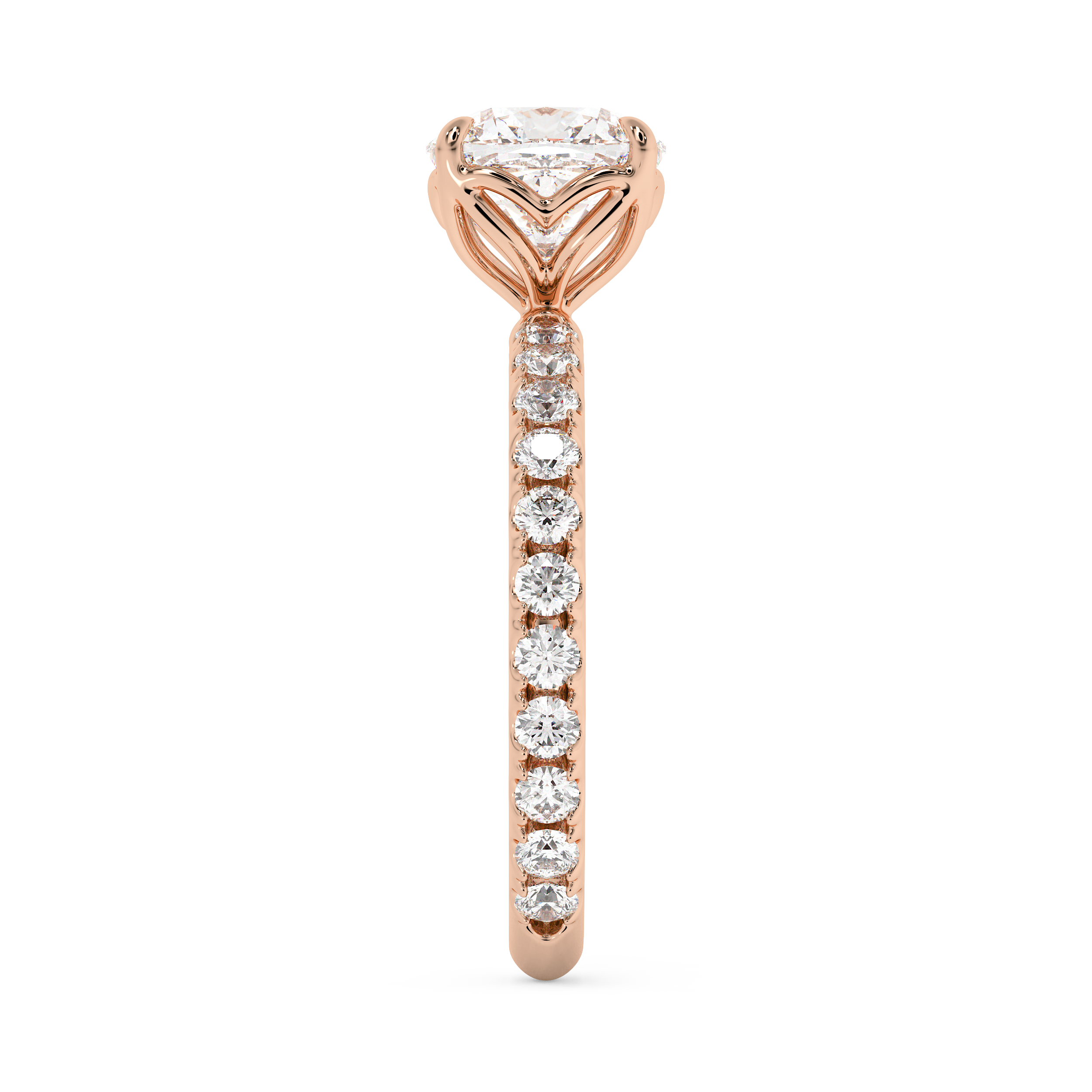 Cushion Pave Lab Grown Diamond Engagement Ring
