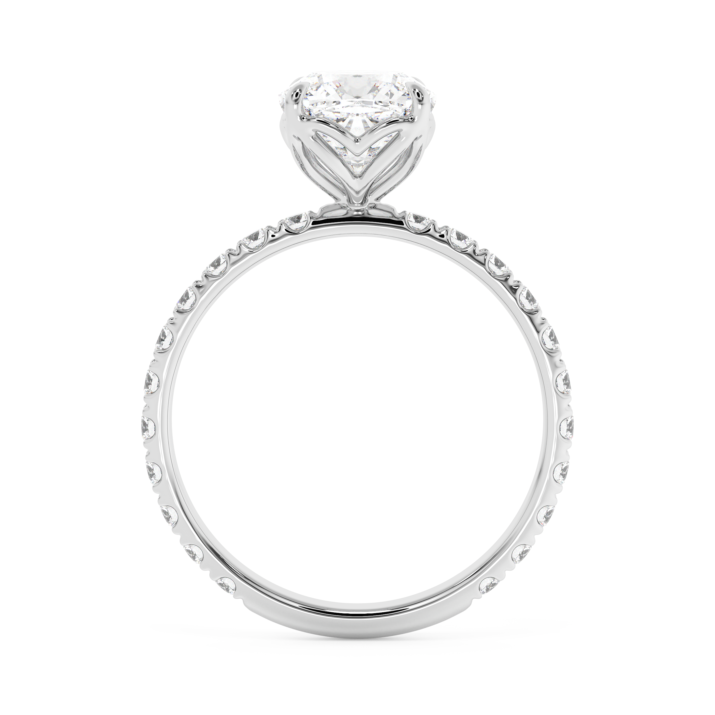 Cushion Pave Lab Grown Diamond Engagement Ring