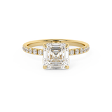 Asscher Pave Lab Grown Diamond Engagement Ring