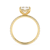 Asscher Pave Lab Grown Diamond Engagement Ring