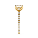 Asscher Pave Lab Grown Diamond Engagement Ring