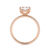 Asscher Pave Lab Grown Diamond Engagement Ring